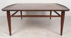 Mid-Century Modern Square Walnut Coffee Table by Bassett