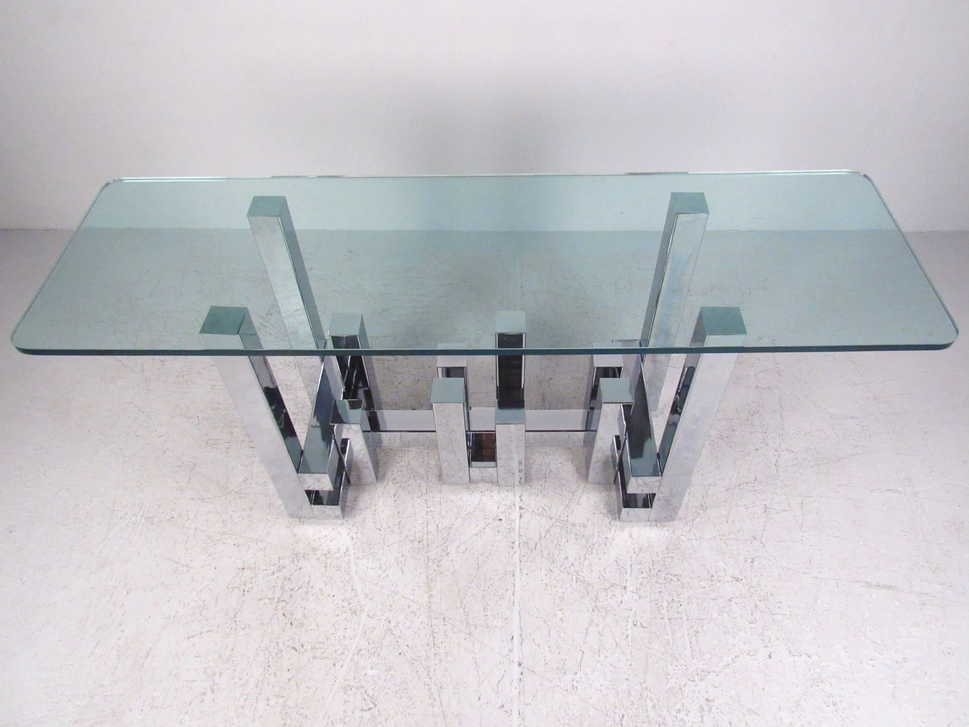 20th Century Cityscape Style Console Table after Paul Evans