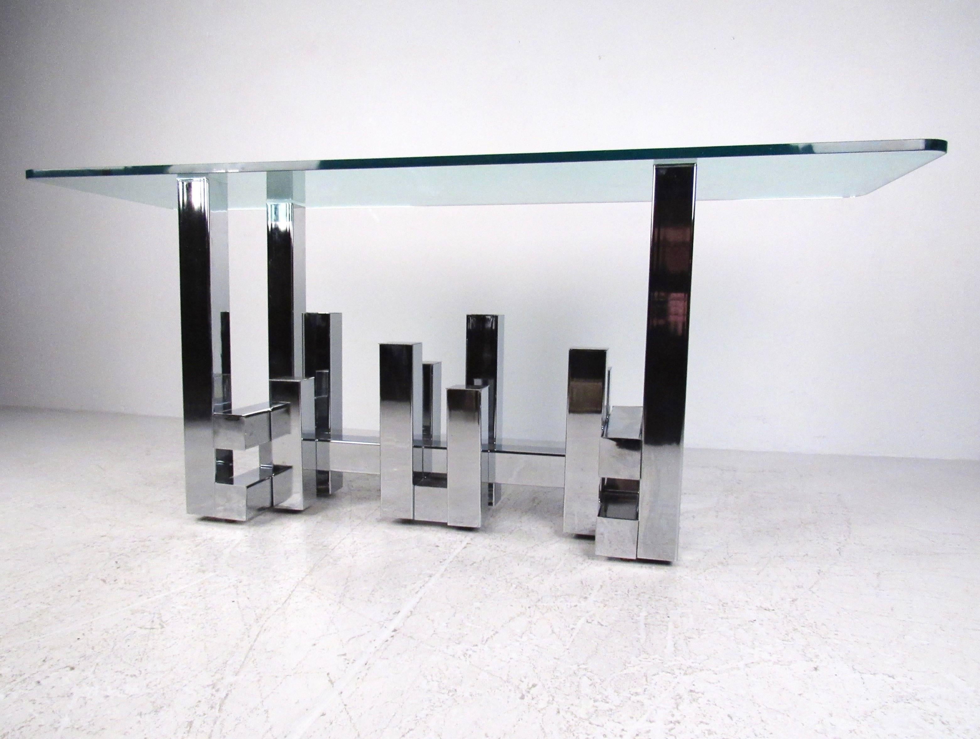 Cityscape Style Console Table after Paul Evans In Good Condition In Brooklyn, NY