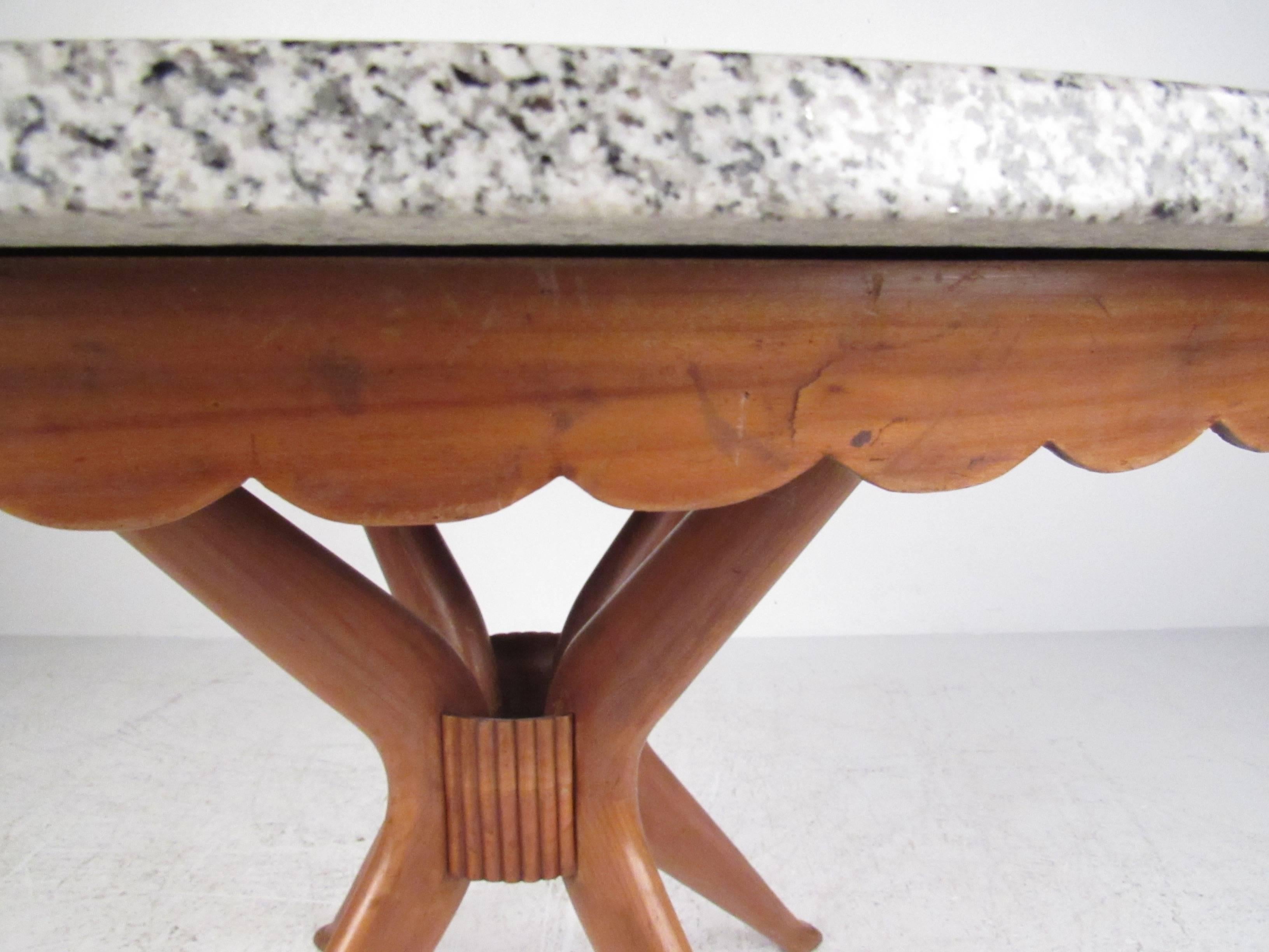 Mid-20th Century Mid-Century Modern Marble Top Dassi Style Dining Table