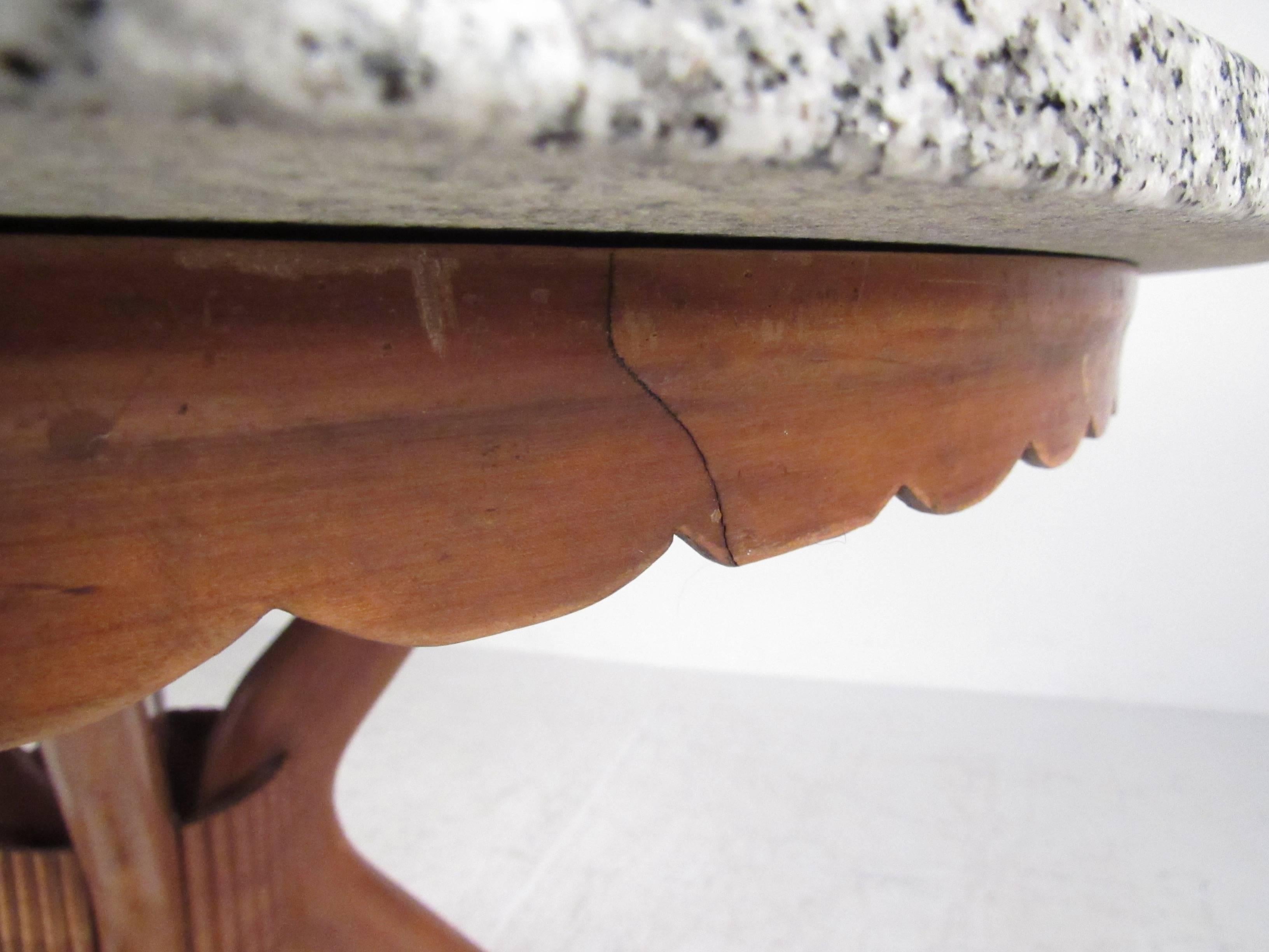 Mid-Century Modern Marble Top Dassi Style Dining Table 2