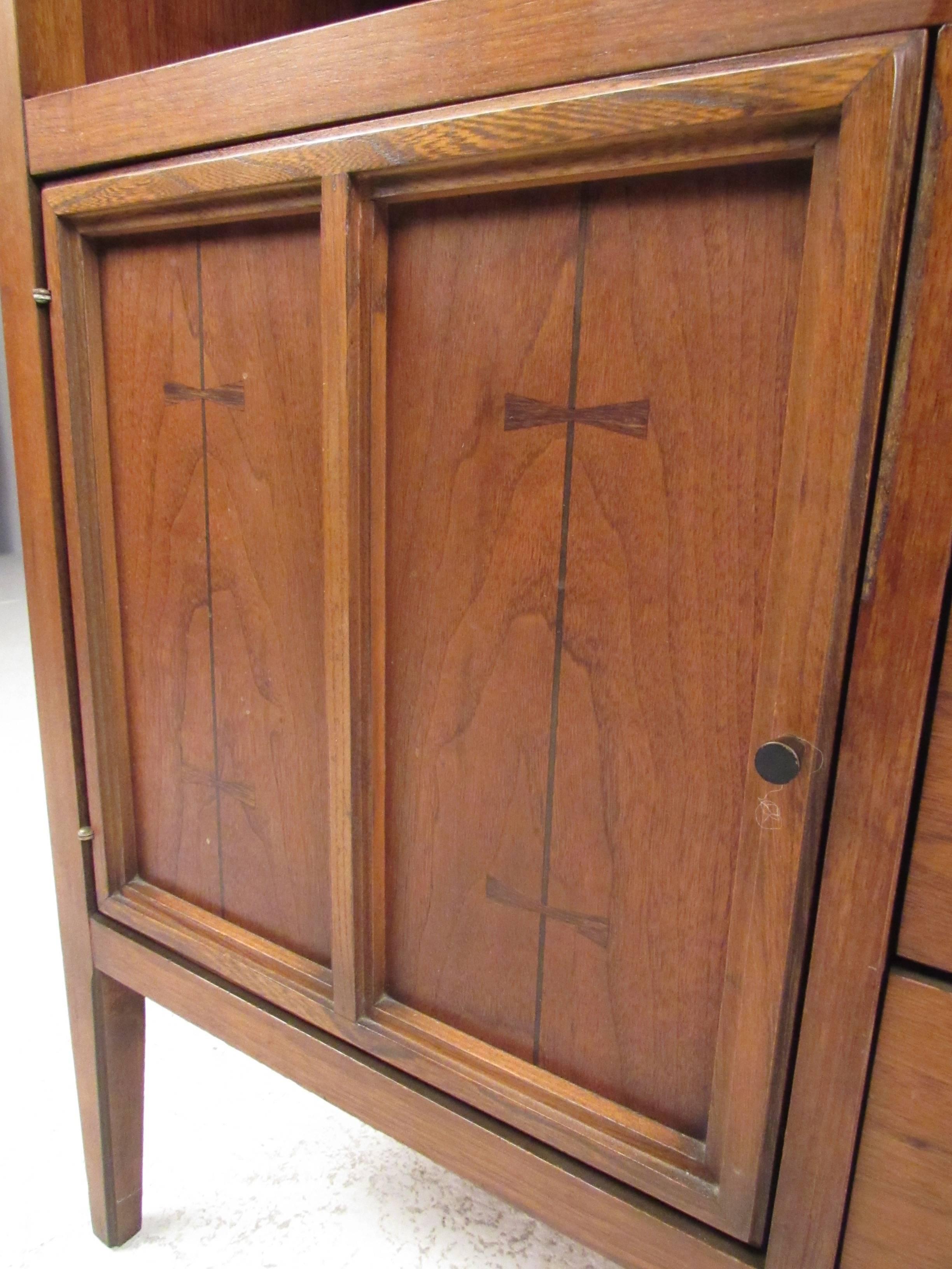 American Mid-Century Modern Walnut China Cabinet by Lane Altavista