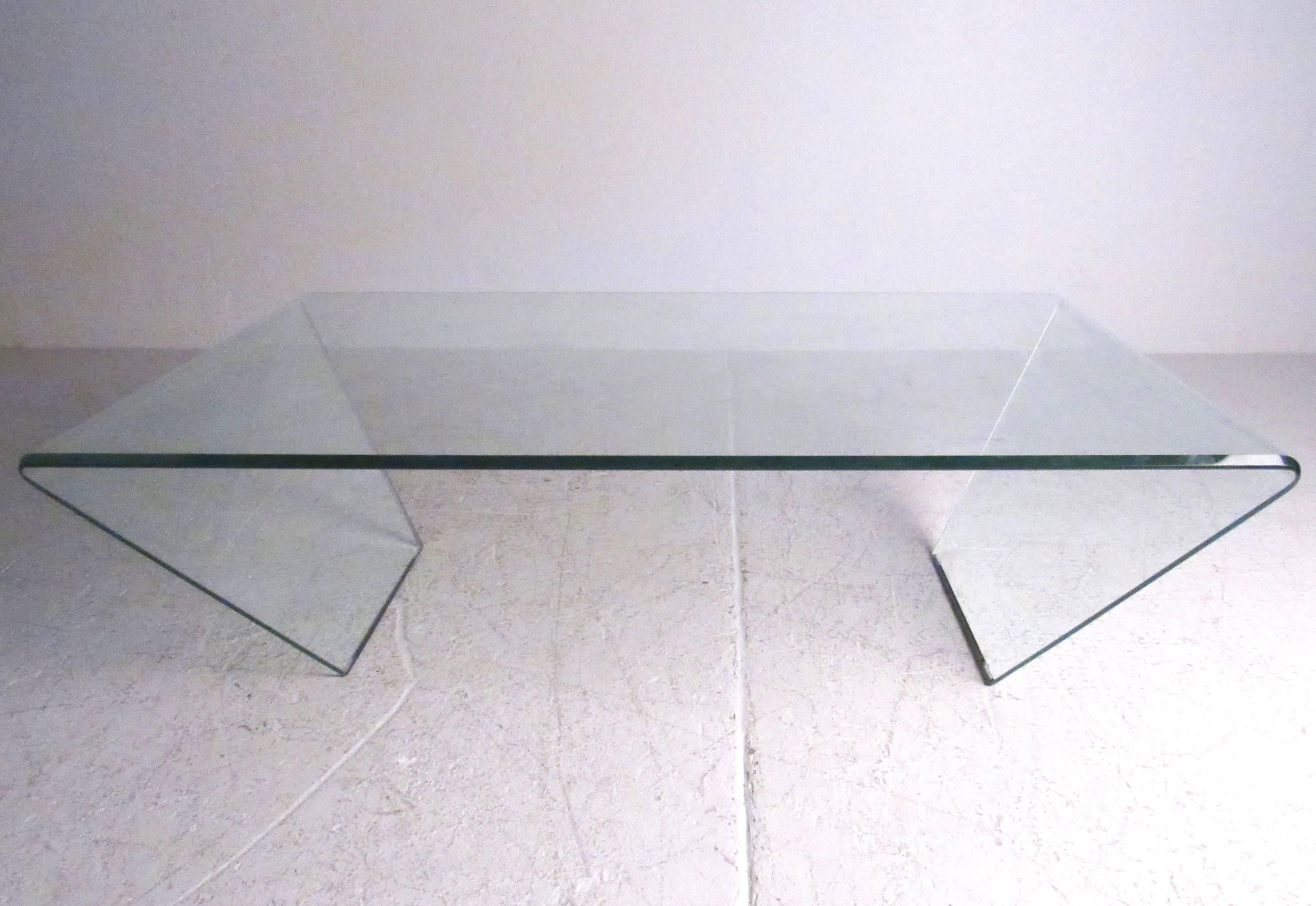 curved glass side table