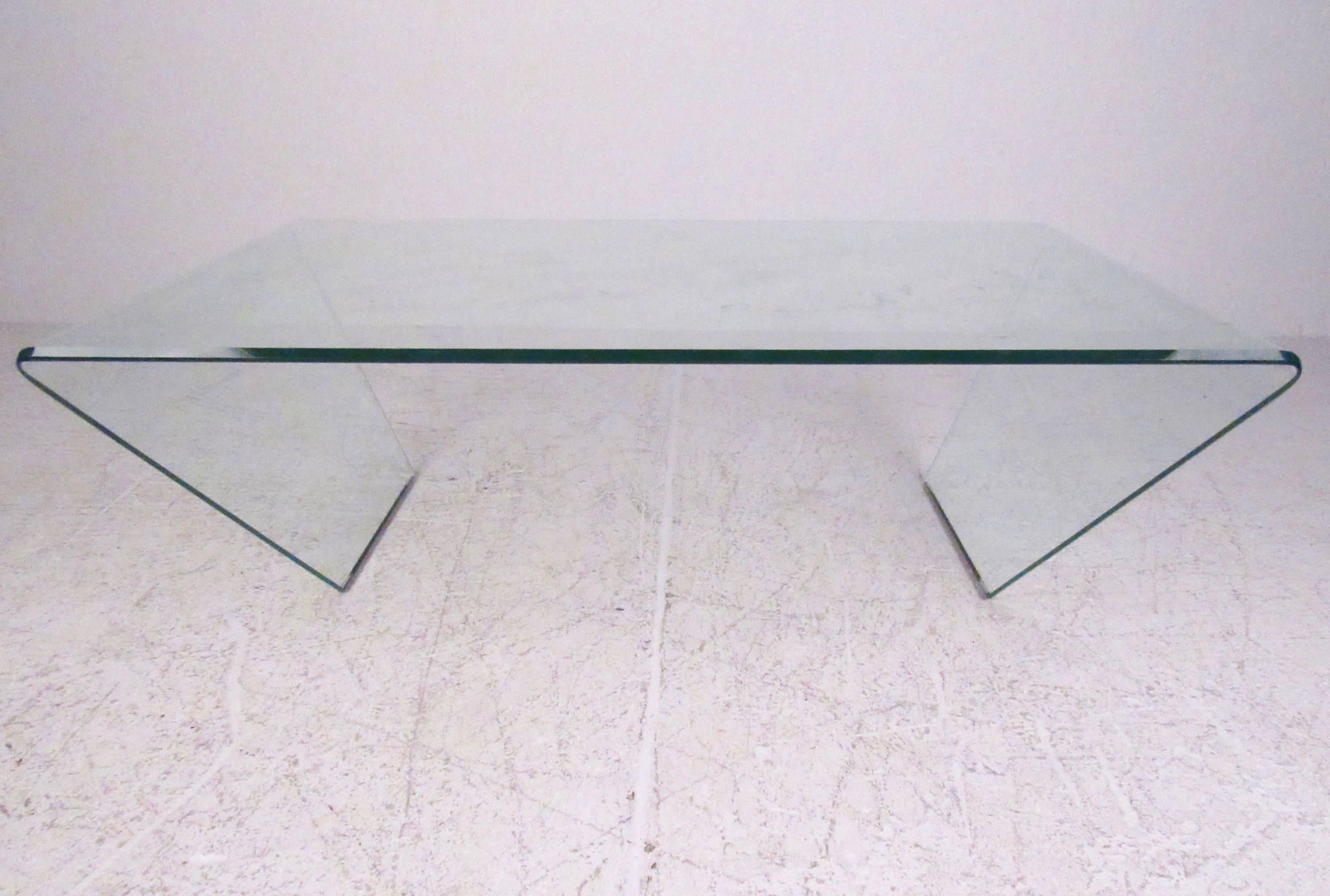 glass coffee table curved
