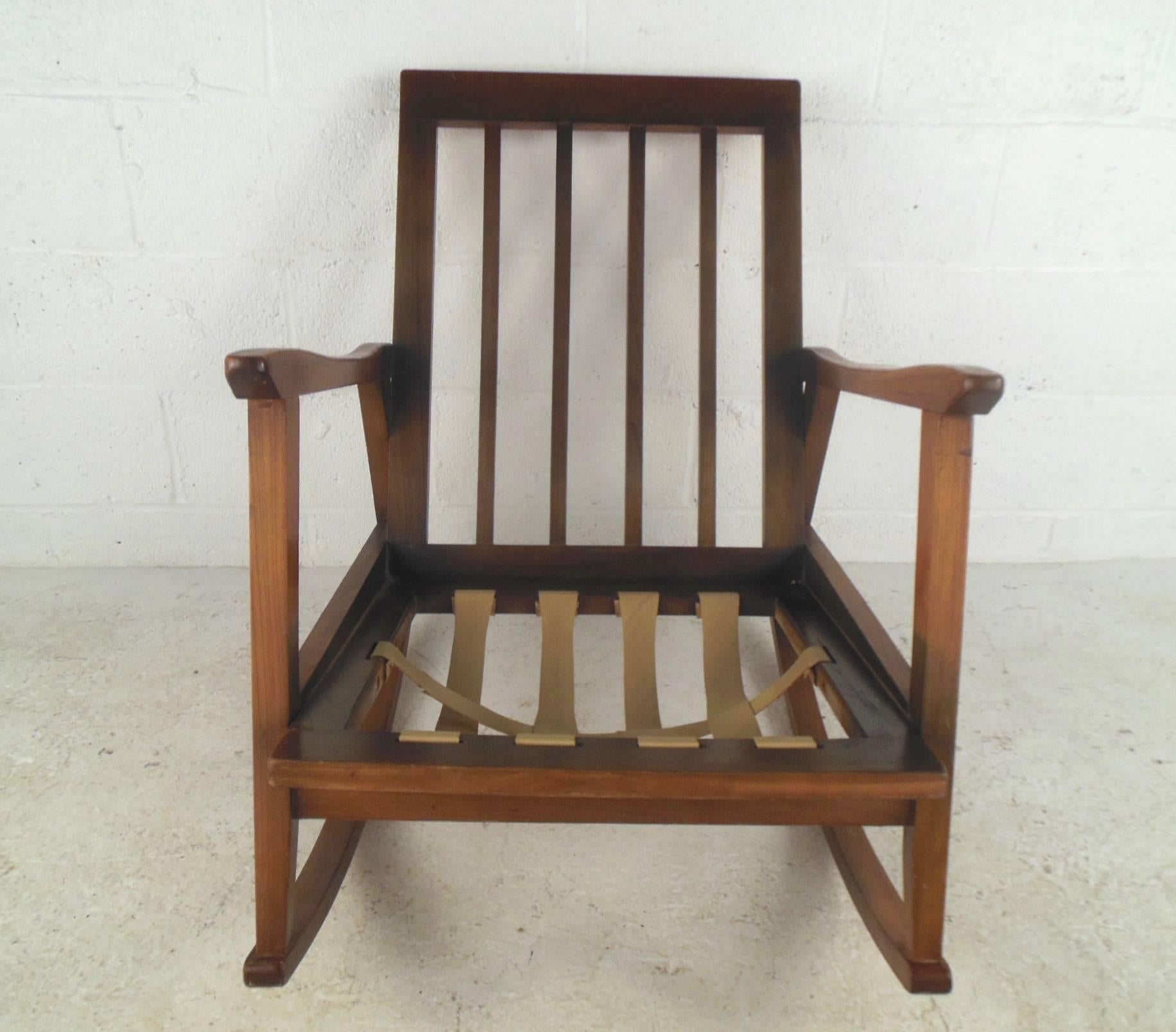 Mid-Century Modern American Walnut Rocking Chair 2