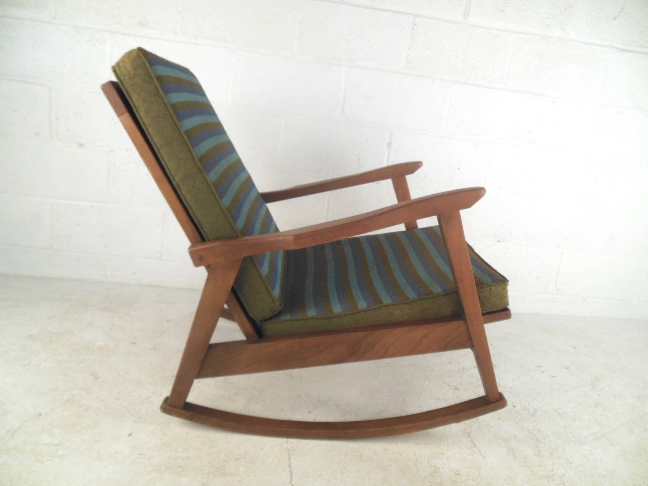 Mid-Century Modern American Walnut Rocking Chair 1