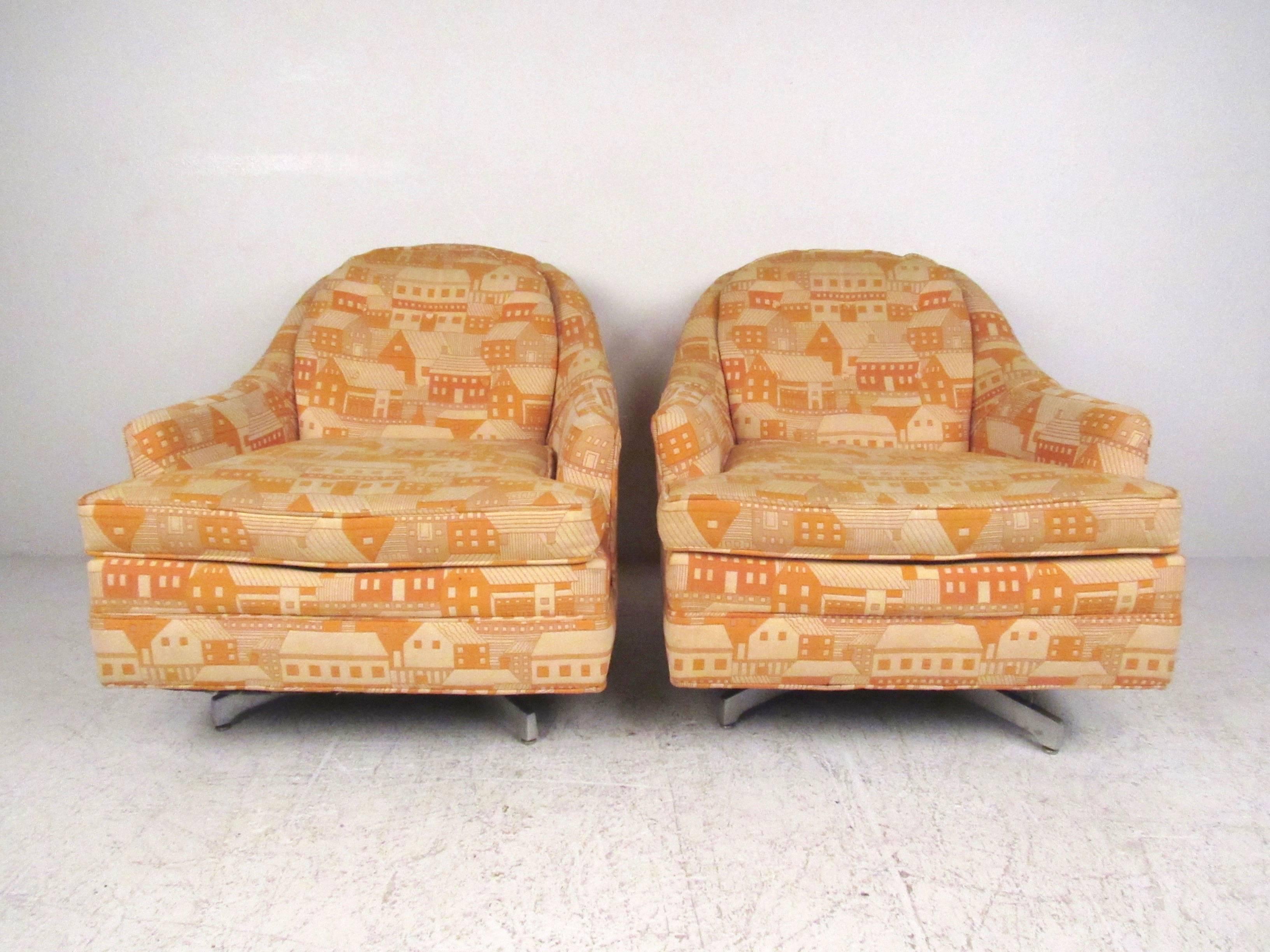American Milo Baughman Swivel Lounge Chairs for Thayer Coggin