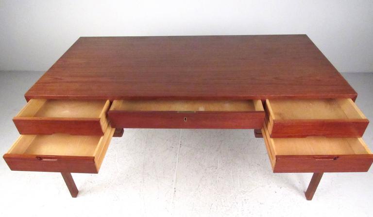 Vintage Modern Teak Double Sided Desk For Sale At 1stdibs