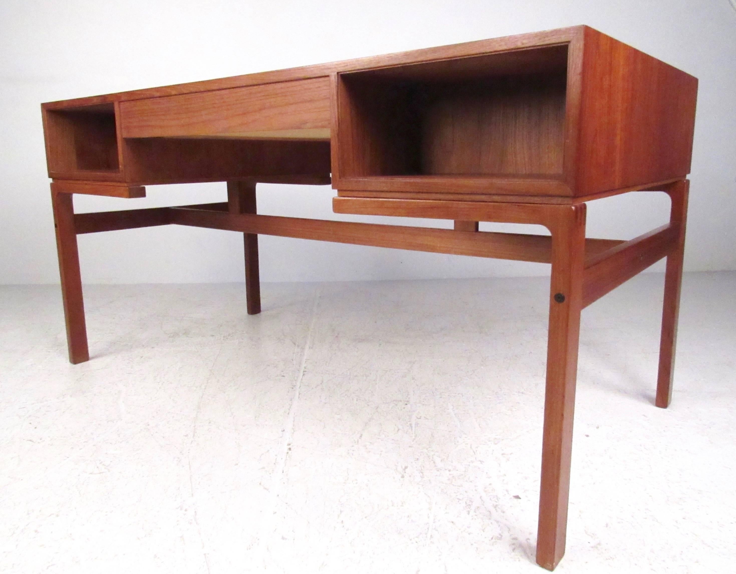 Mid-Century Modern Vintage Modern Teak Double-Sided Desk