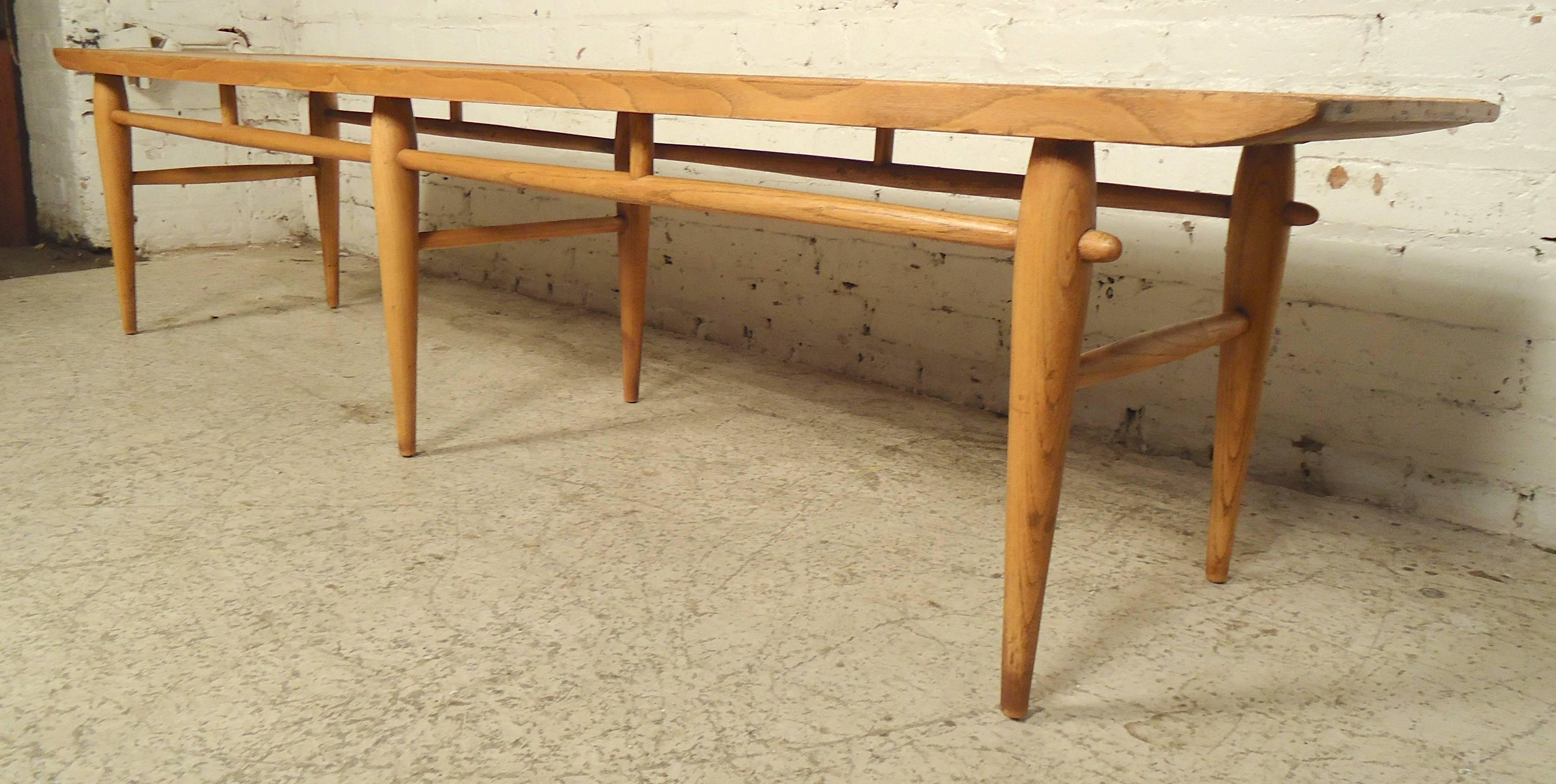 Mid-Century Modern Long Surfboard Style Table by Lane