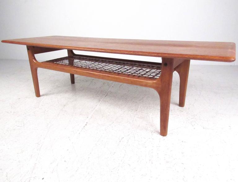 Scandinavian Modern Teak And Cane Coffee Table By Trioh Møbler For At 1stdibs - Danish Coffee Table Teak Scandinavian Modern Teak And Cane Coffee Table By Trioh Møbler For At 1stdibs - Danish Coffee Table Teak