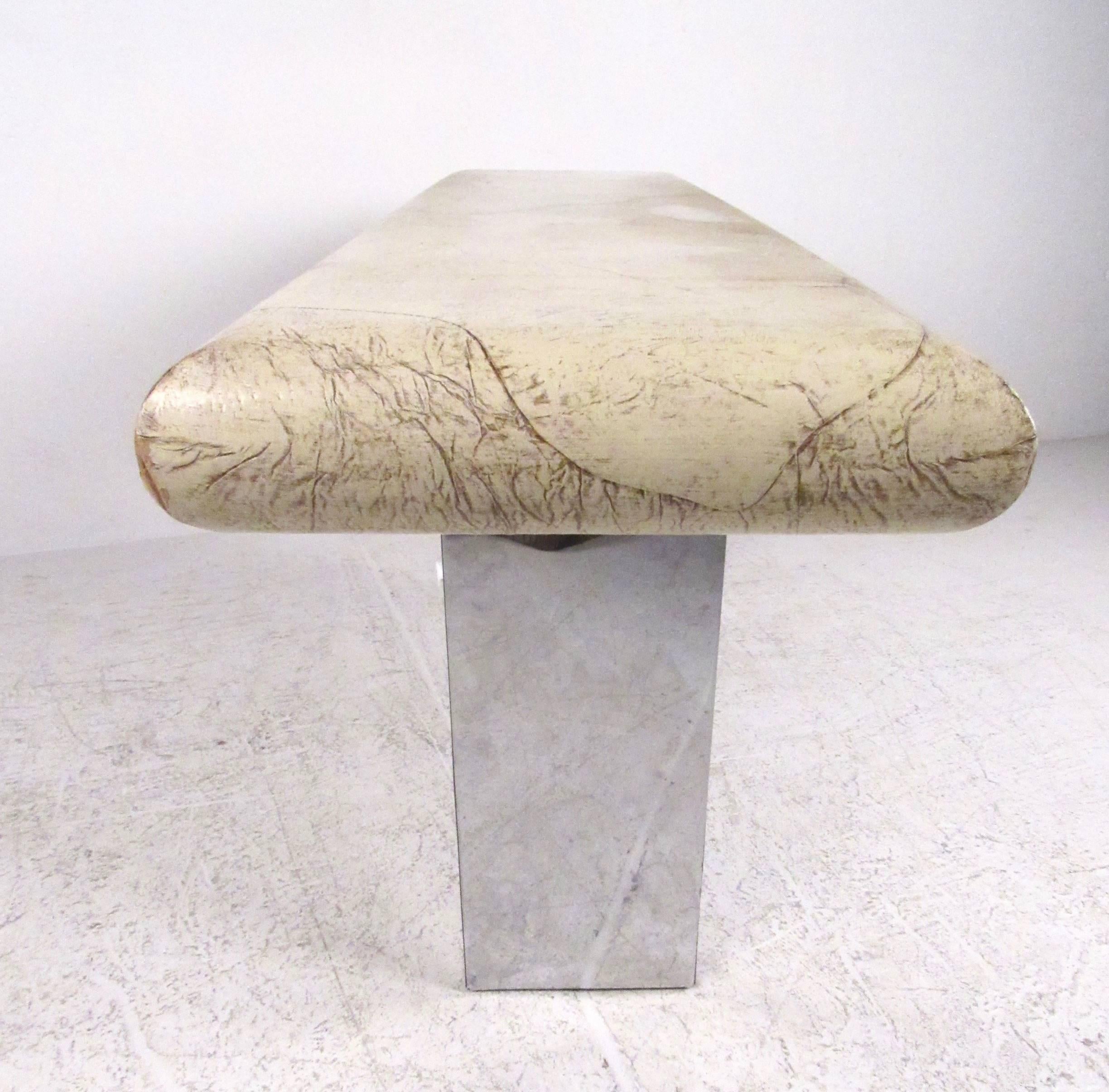 faux marble top console table