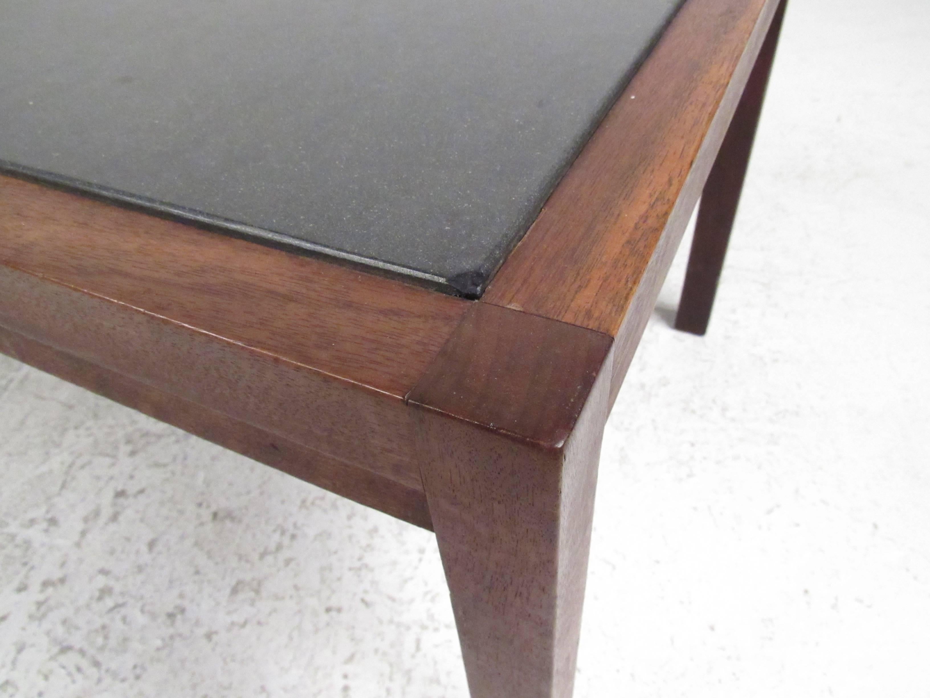Mid-Century Modern Vintage Slate Top Coffee Table by Jack Cartwright for Founders For Sale