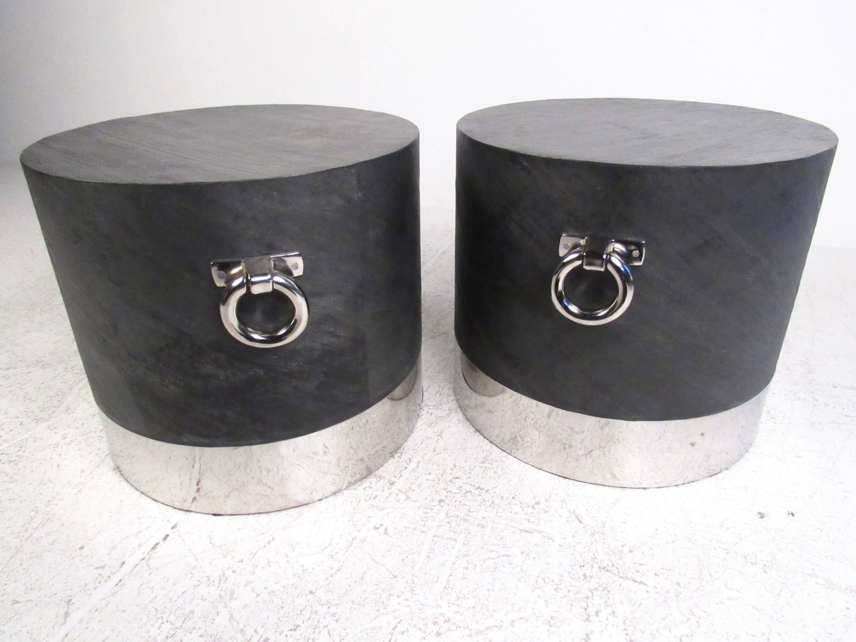 20th Century Pair of Contemporary Modern Decorator's End Tables