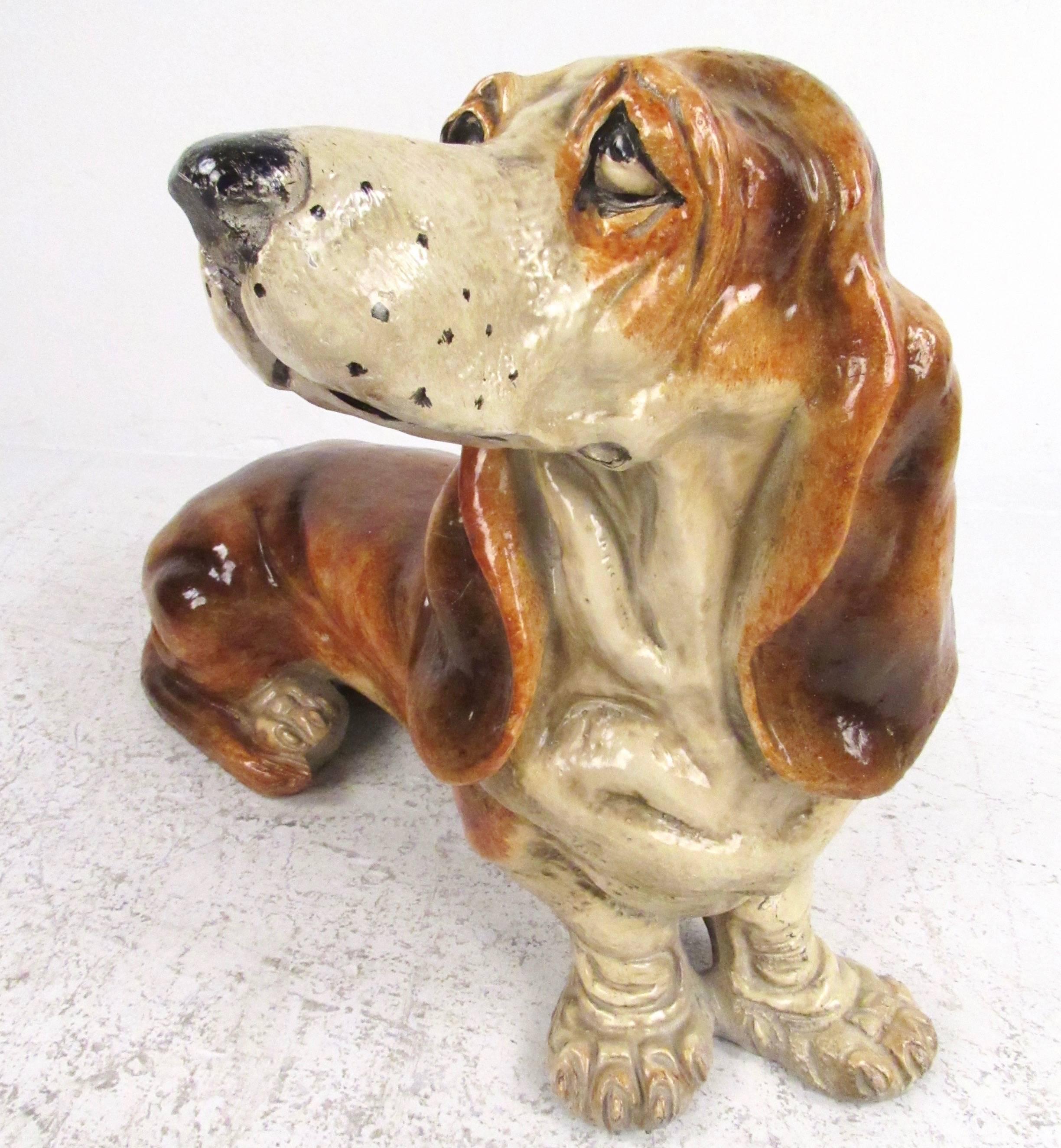 vintage basset hound statue