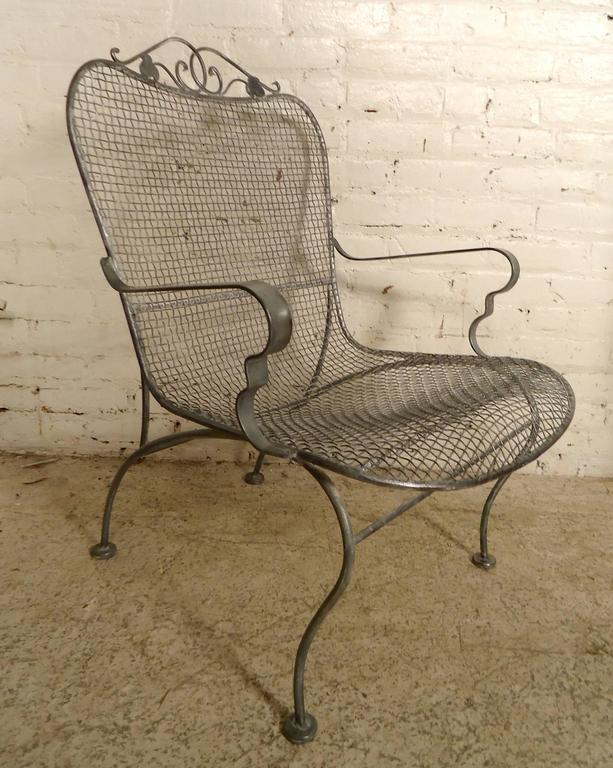 Pair of Vintage Industrial Metal Chairs For Sale at 1stDibs