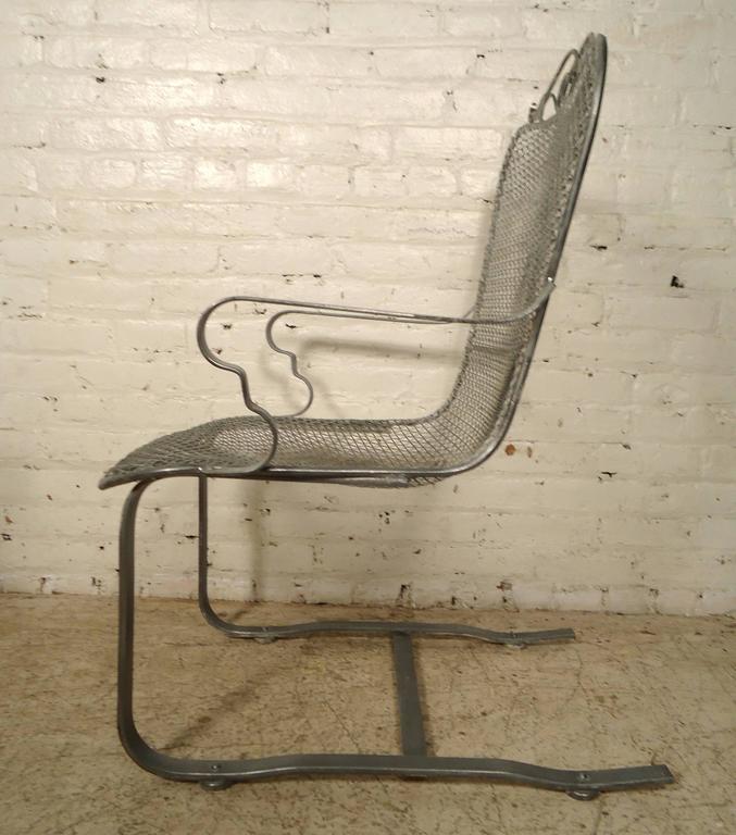 Pair of Vintage Industrial Metal Chairs For Sale at 1stdibs