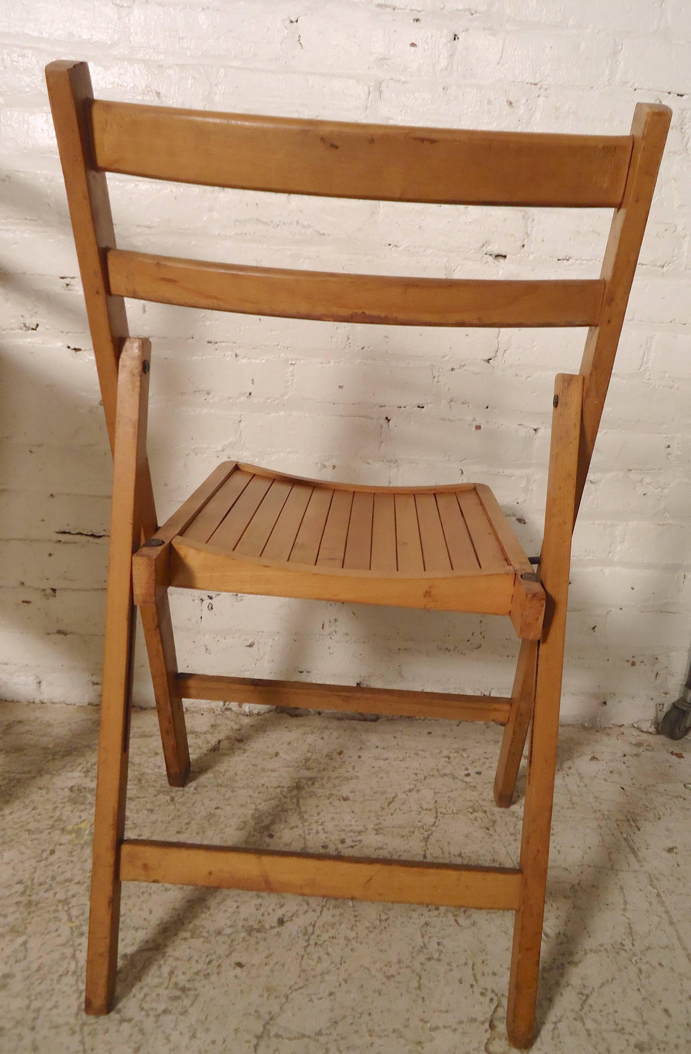 Rustic Set of Ten Vintage Folding Chairs