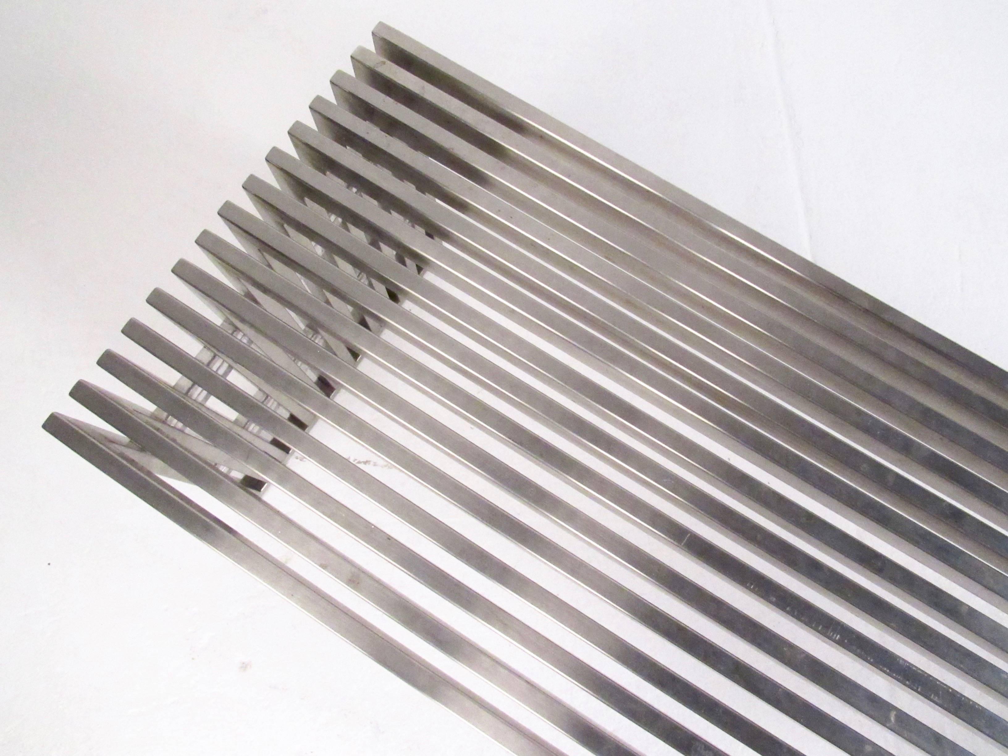 Mid-Century Modern Mid-Century Chrome and Lucite Slat Bench by Milo Baughman
