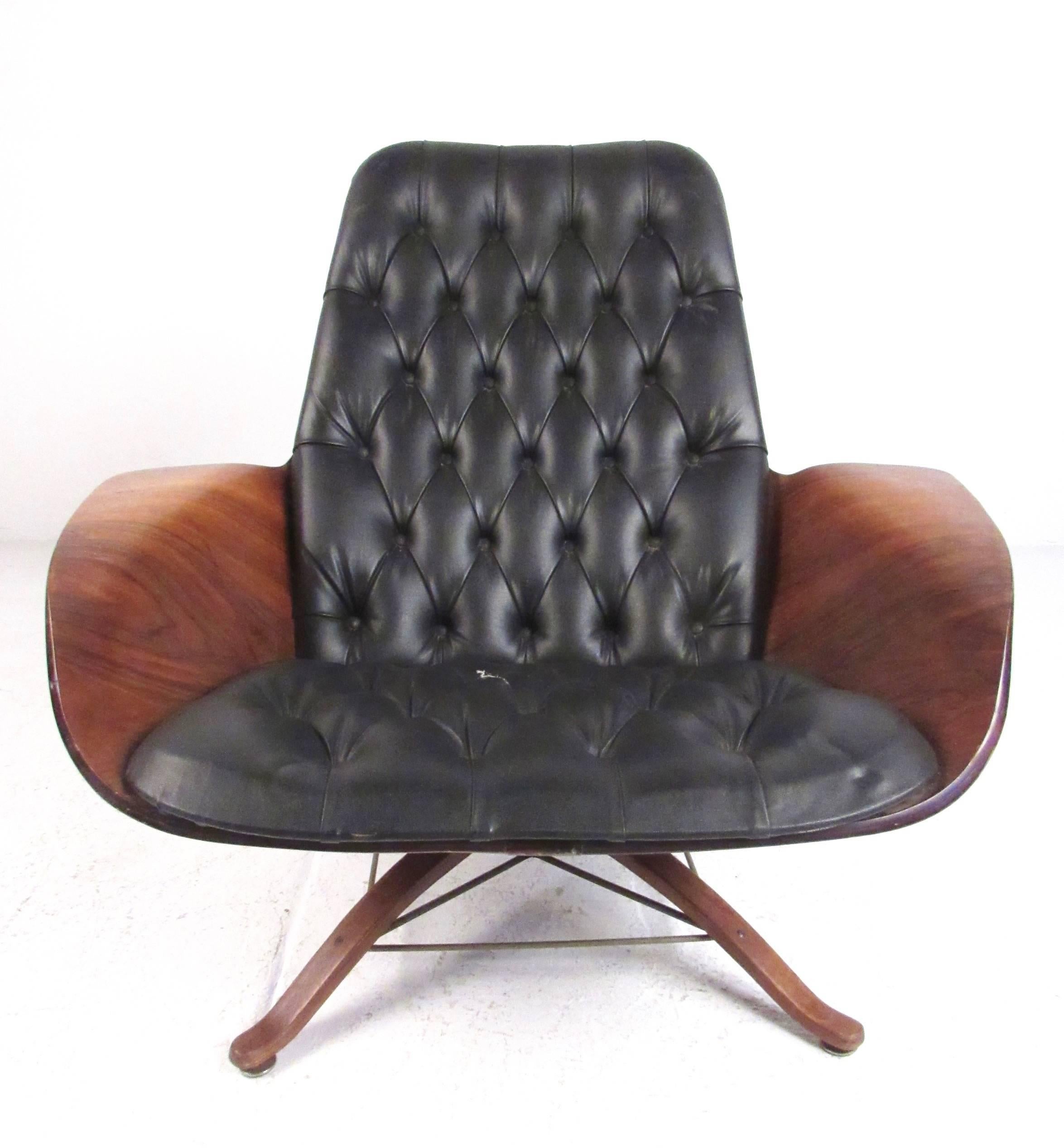 Vintage-Stuhl „Mr. Chair“ und Ottomane aus der Mitte des Jahrhunderts von George Mulhauser für Plycraft (Moderne der Mitte des Jahrhunderts)