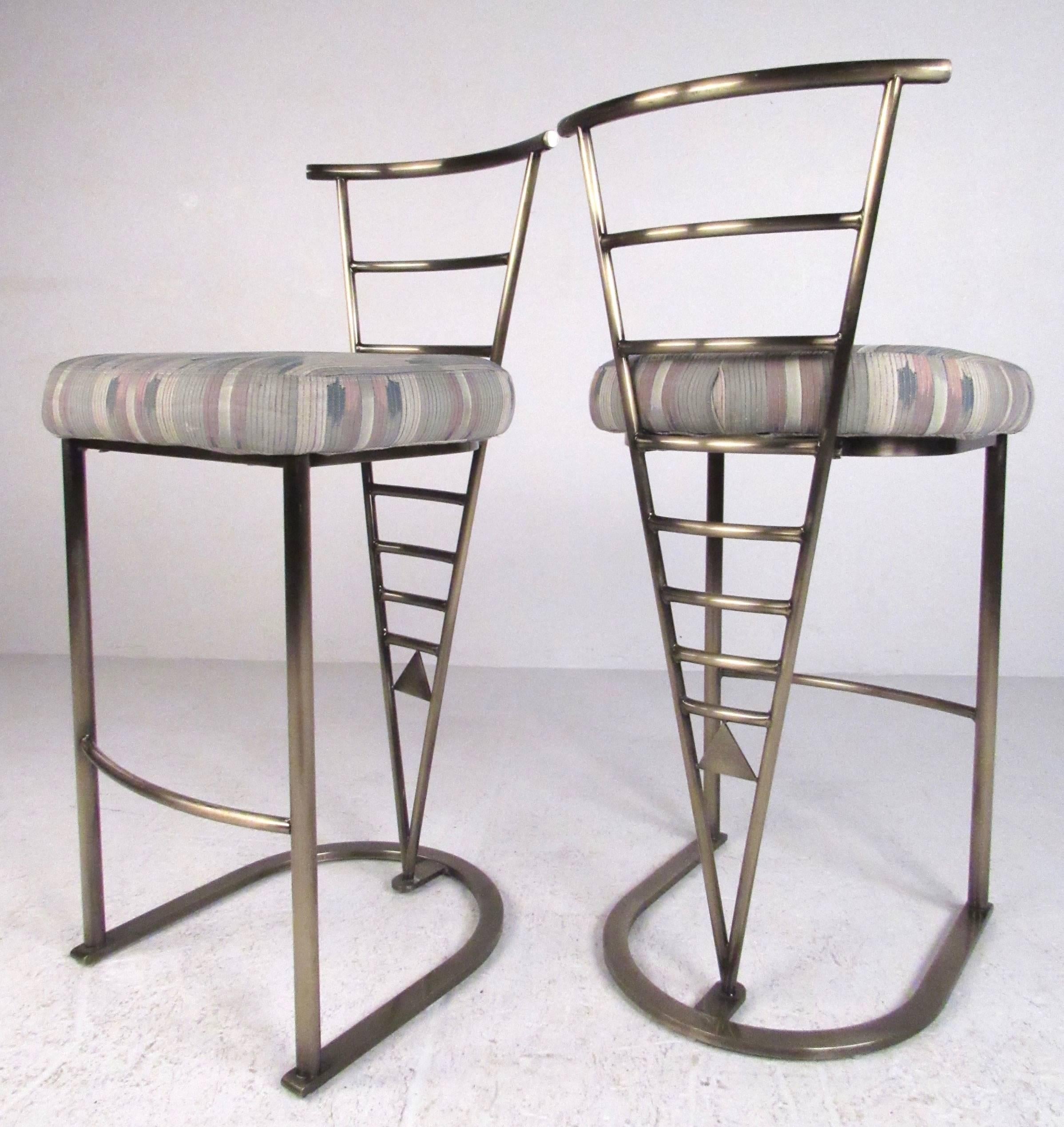 Mid-Century Modern Pair of Contemporary Modern Bar Stools by DIA