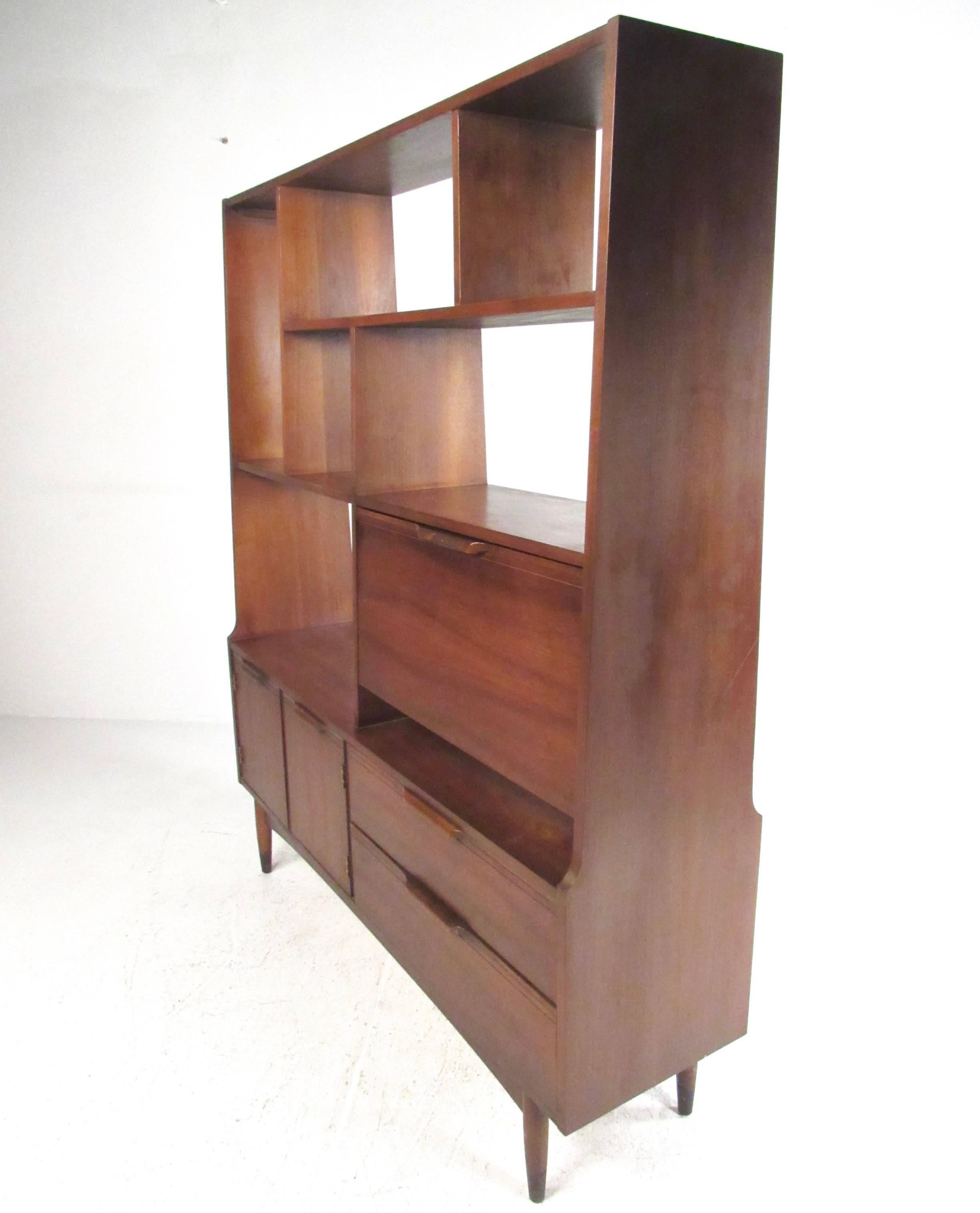 mid century modern room divider shelves
