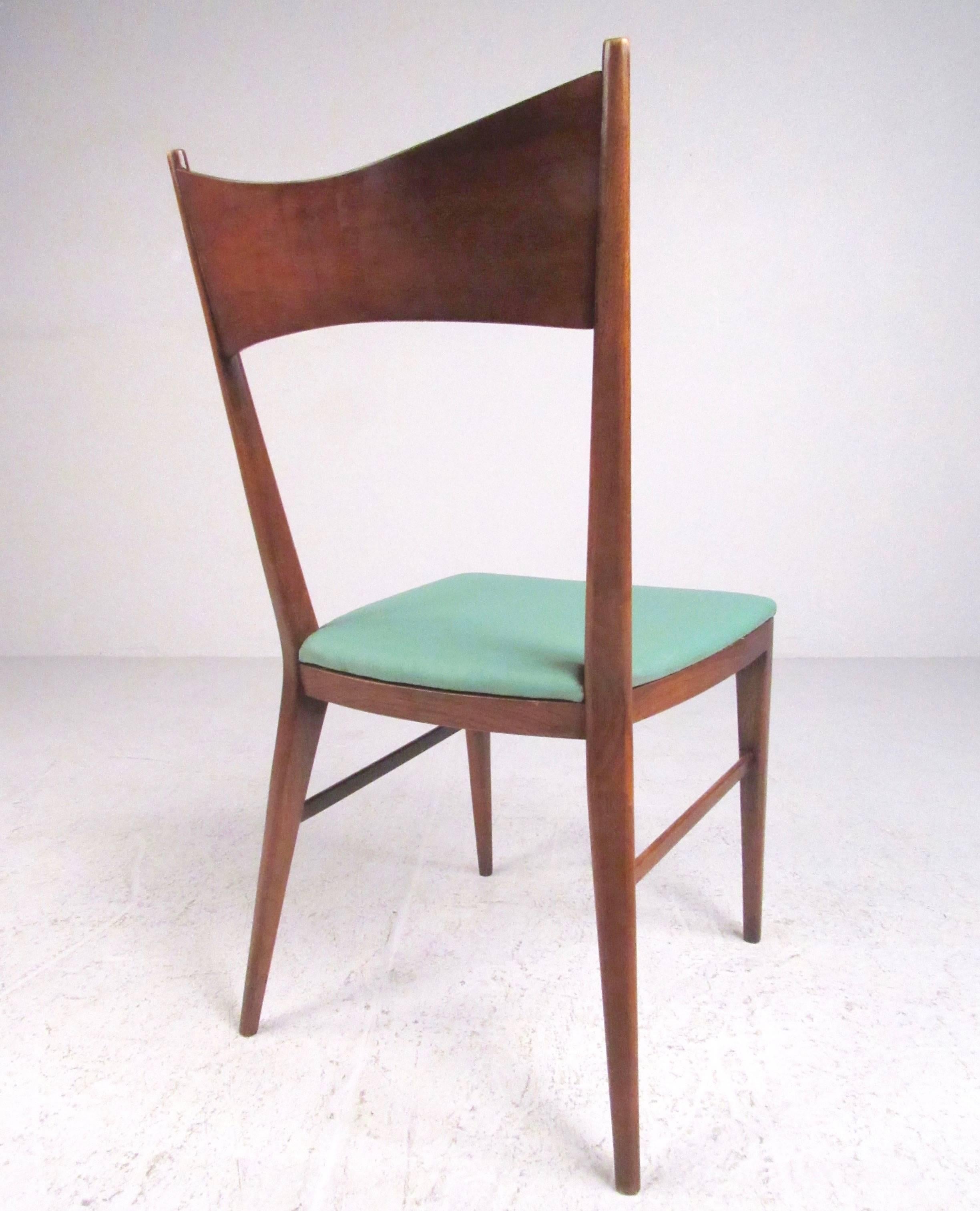 Walnut Pair Vintage Modern Paul McCobb Dining Chairs For Sale