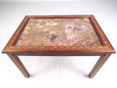 Vintage Modern Butterfly Wing Mosaic Decorator's Table