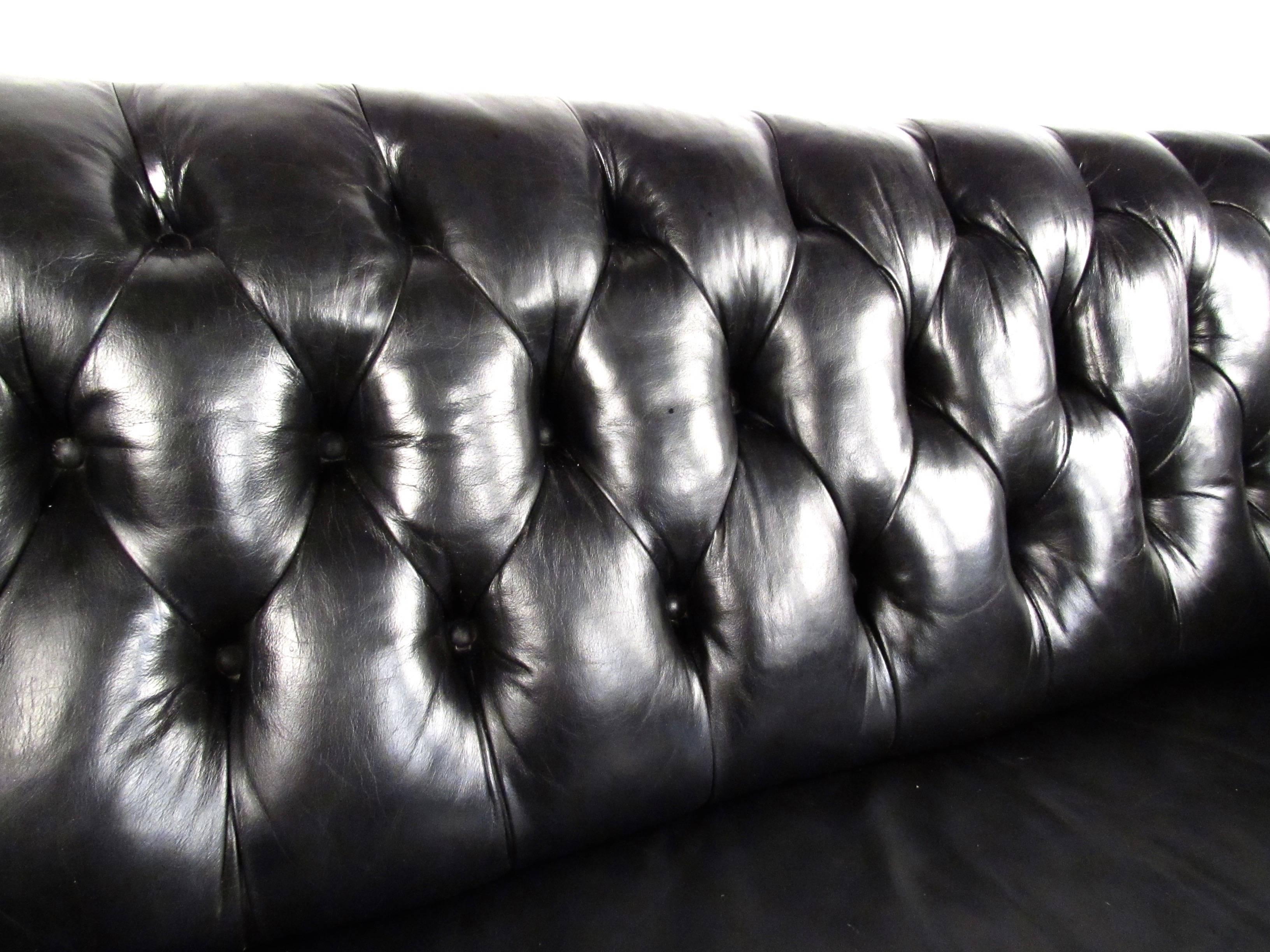 Leather Chesterfield Sofa and Chairs- Living Room Suite 1