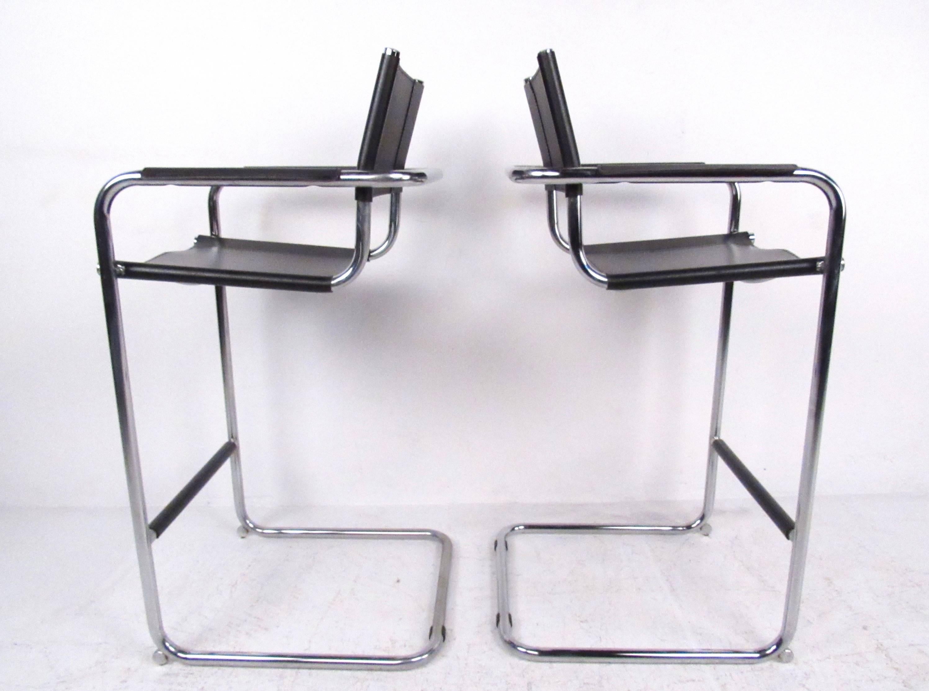 chrome and leather bar stools