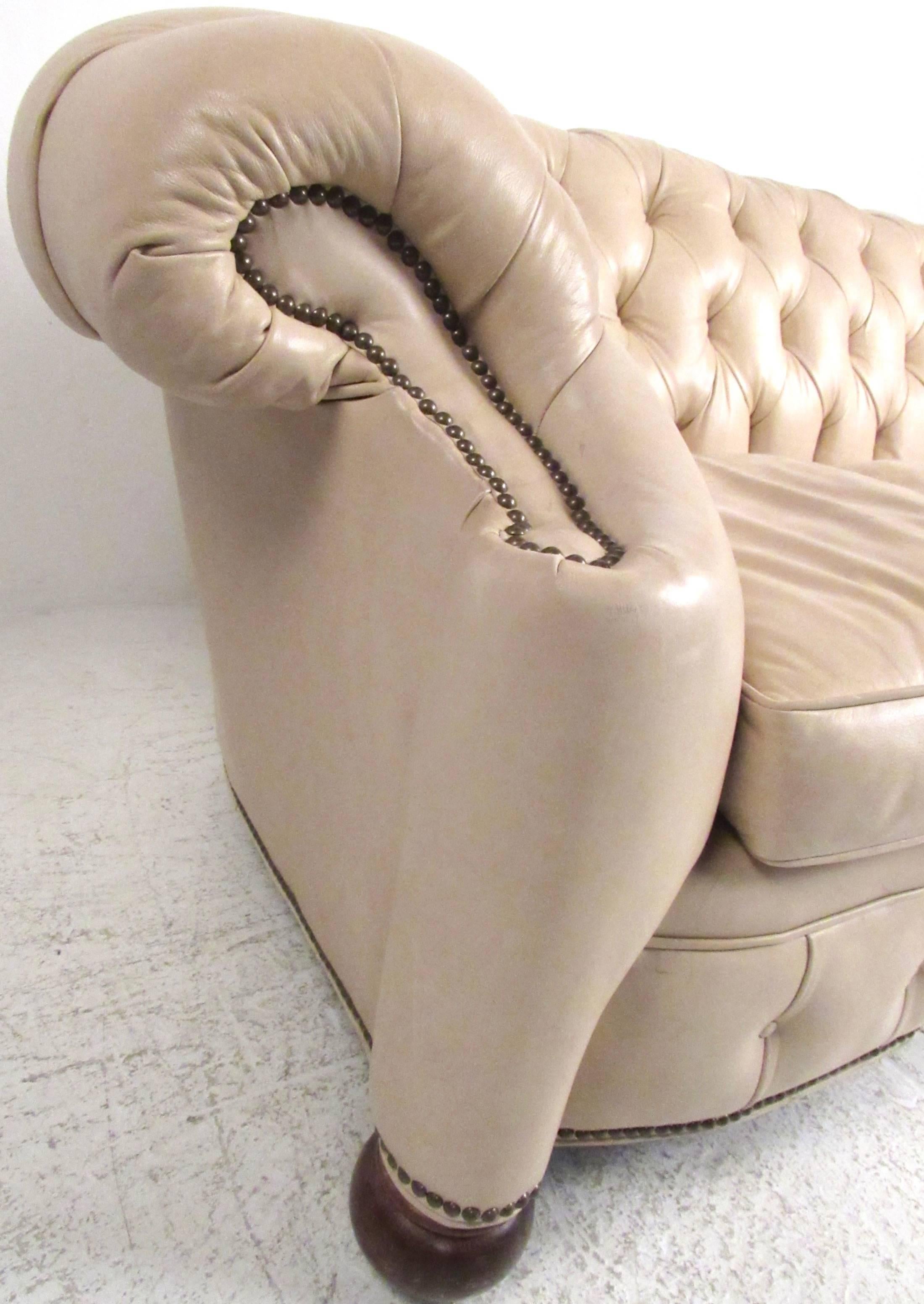 American Leather Chesterfield Sofa Loveseat