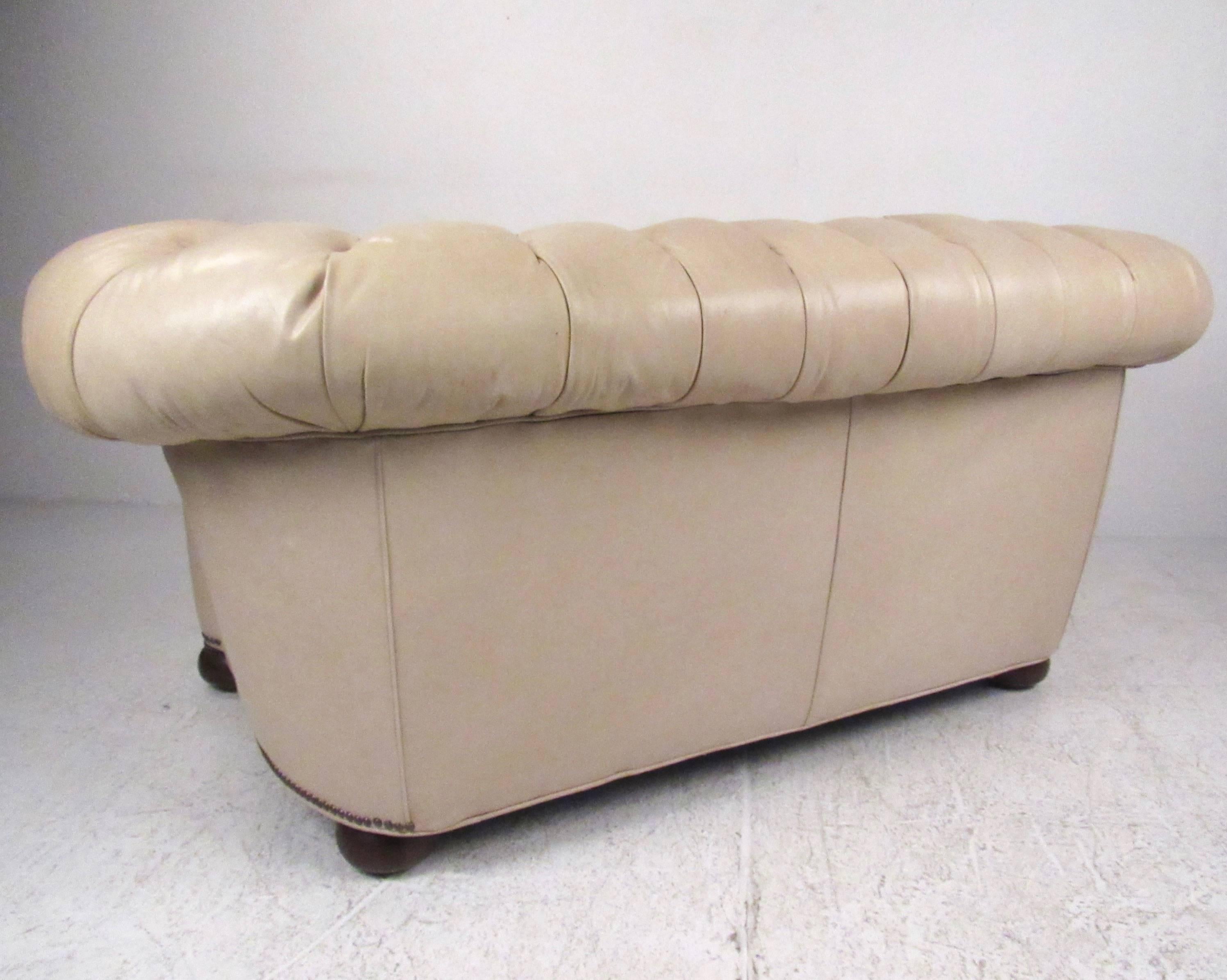 chesterfield loveseat leather