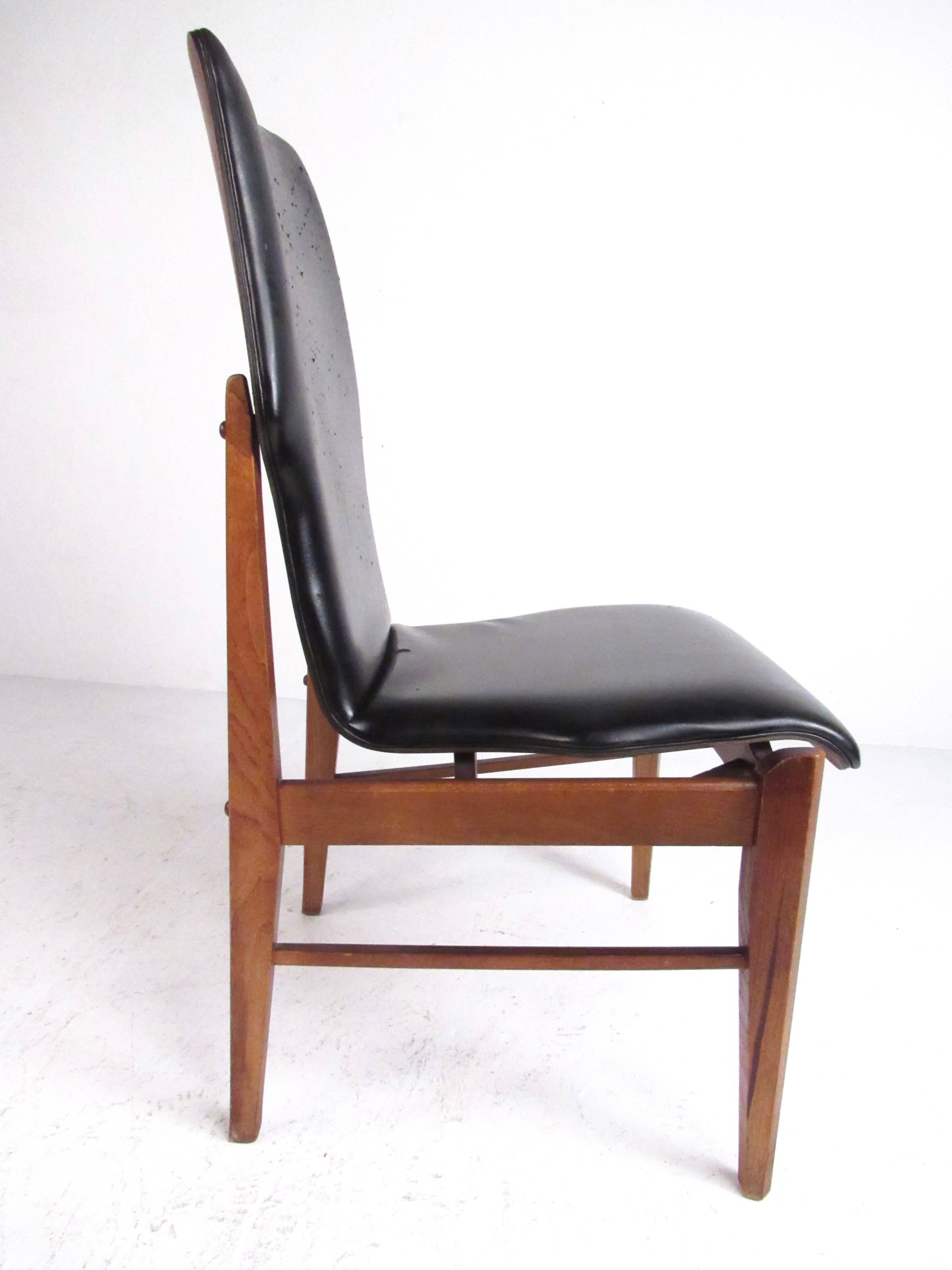 mid century modern high back dining chairs