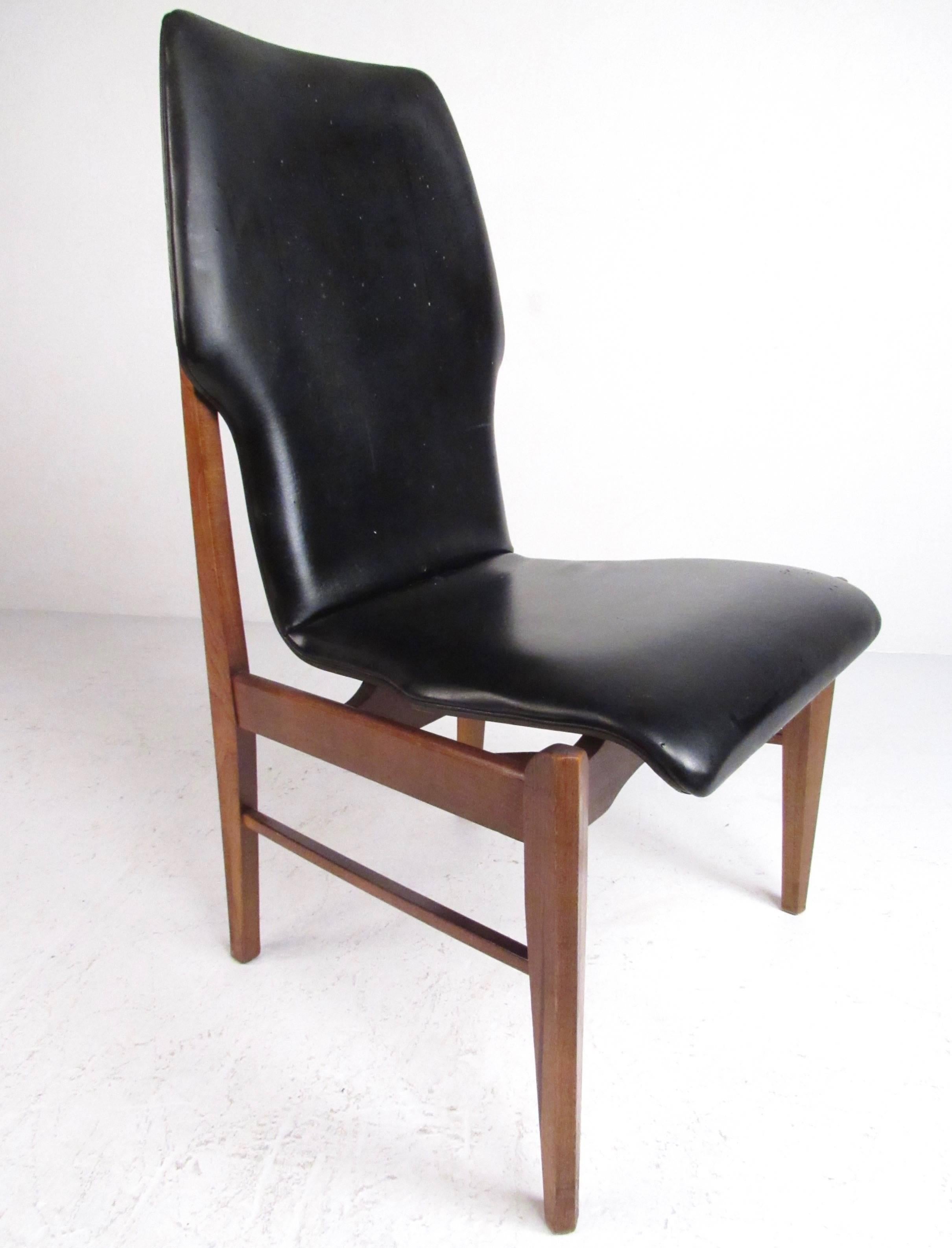 mid century high back dining chair