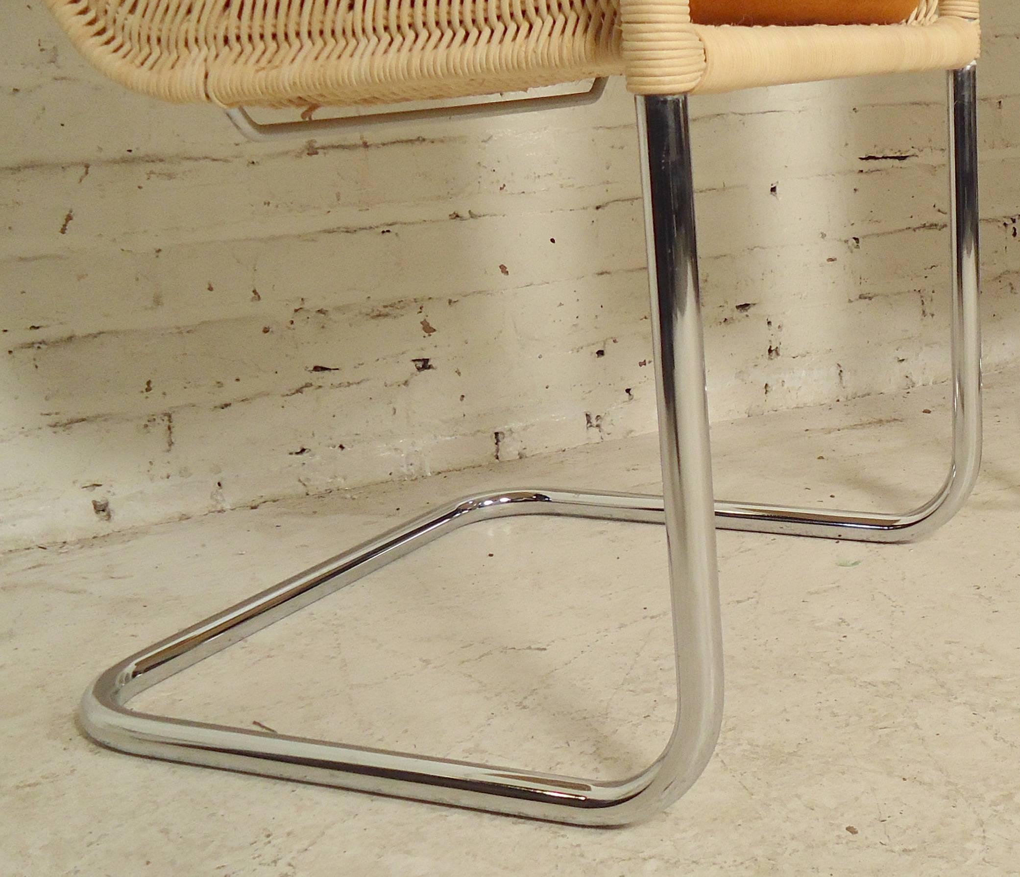 Preben Fabricius and Jorgen Kastholm Mid-Century Style Wicker Chairs In Good Condition In Brooklyn, NY
