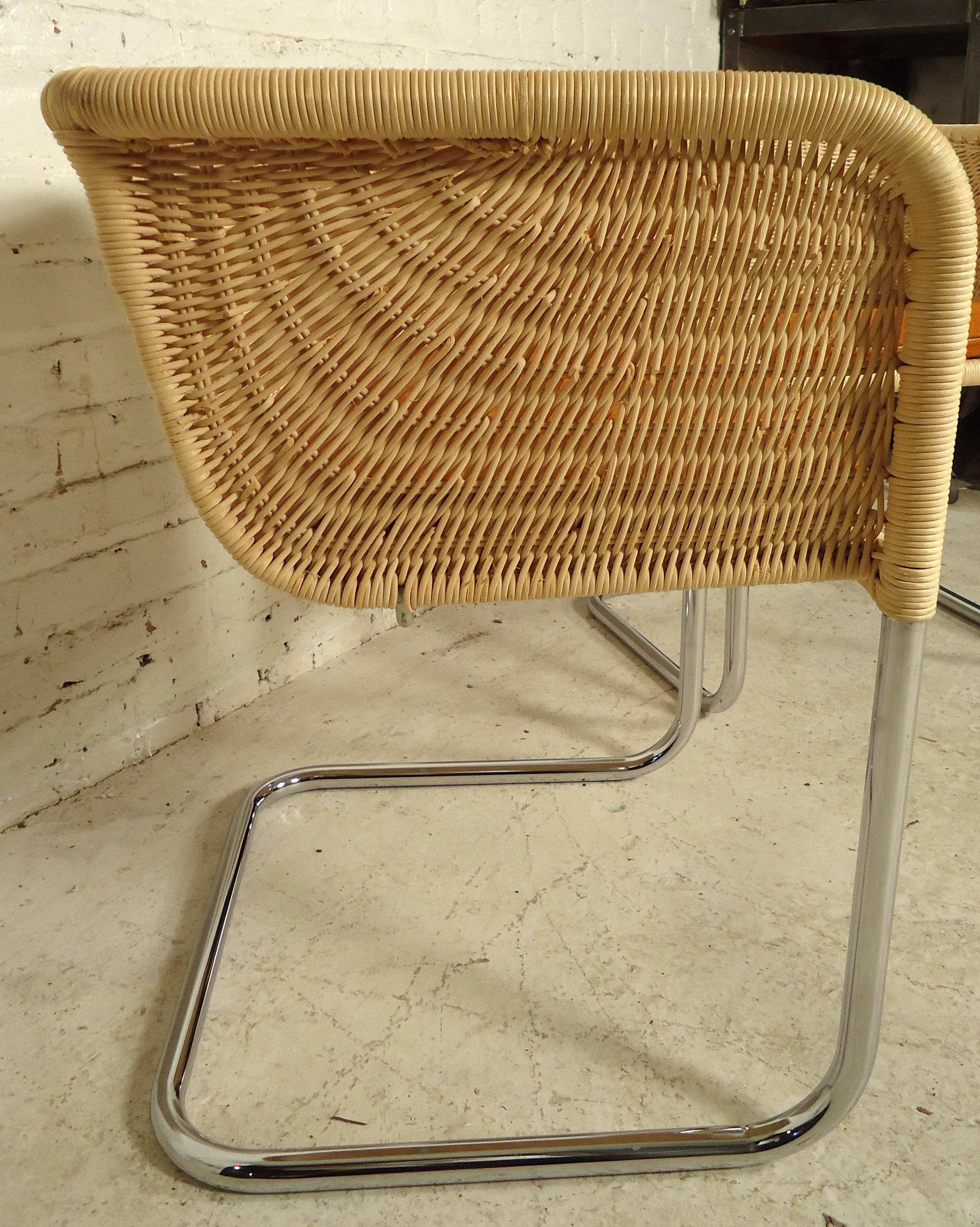 Mid-Century Modern Preben Fabricius and Jorgen Kastholm Mid-Century Style Wicker Chairs