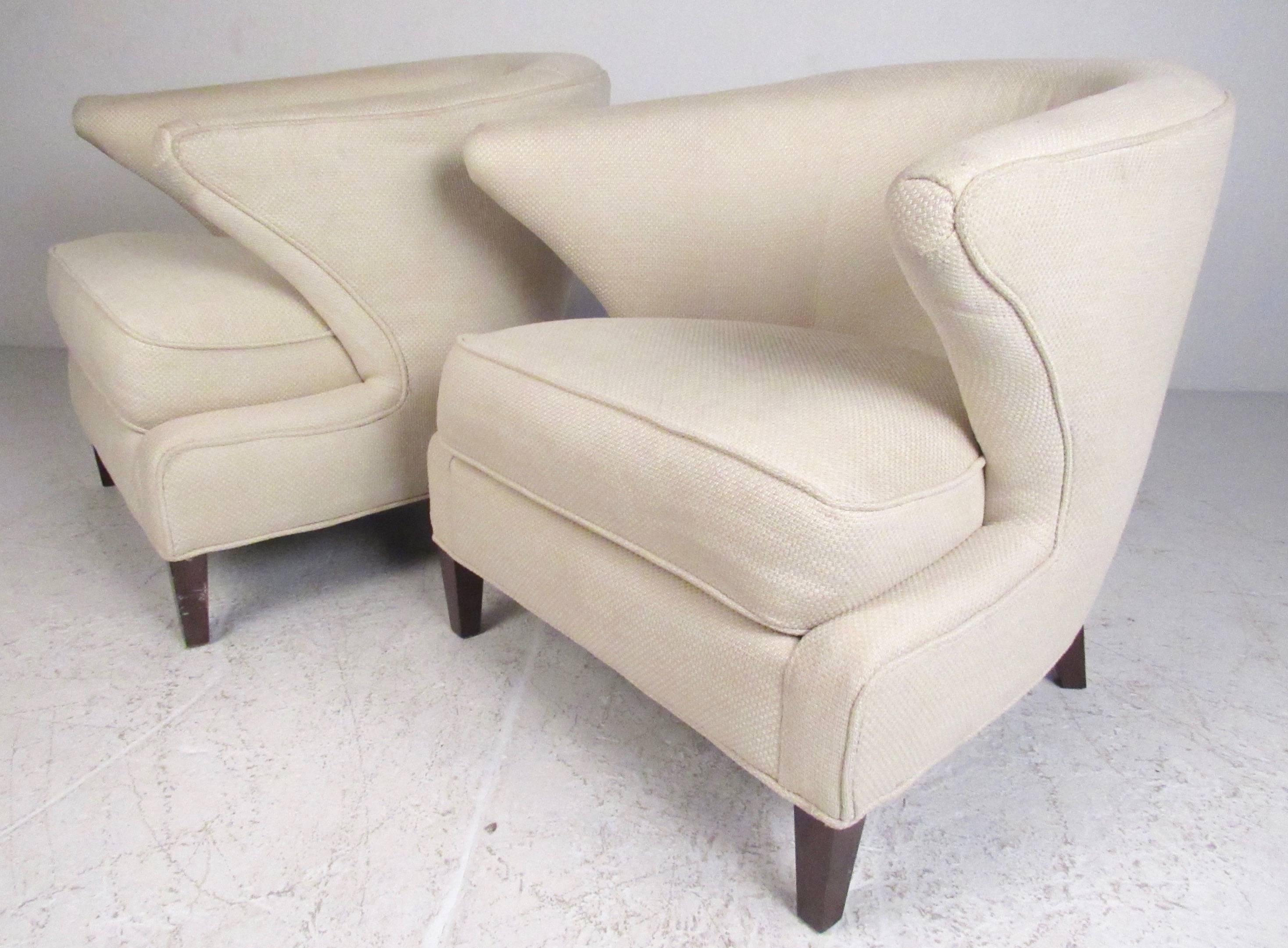 American Pair of Modern Thayer Coggin Lounge Chairs