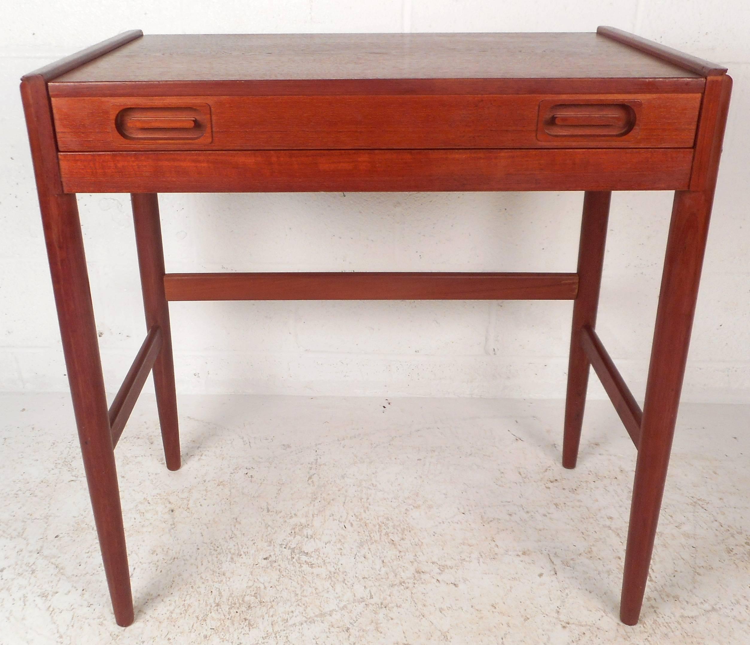 teak mid century bathroom vanity