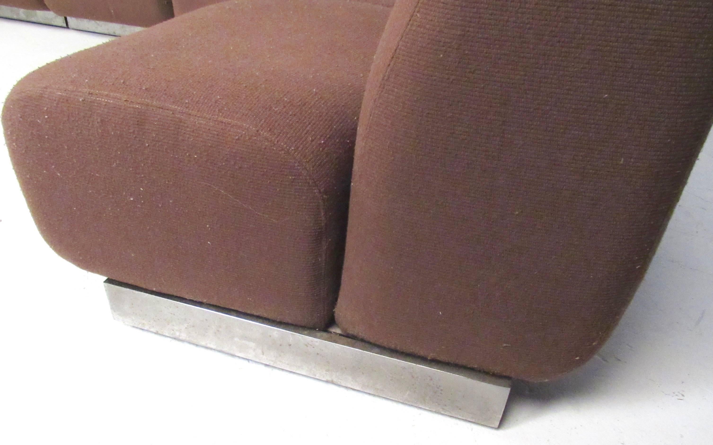 Fabric Modern Sectional Sofa in the Style of Milo Baughman