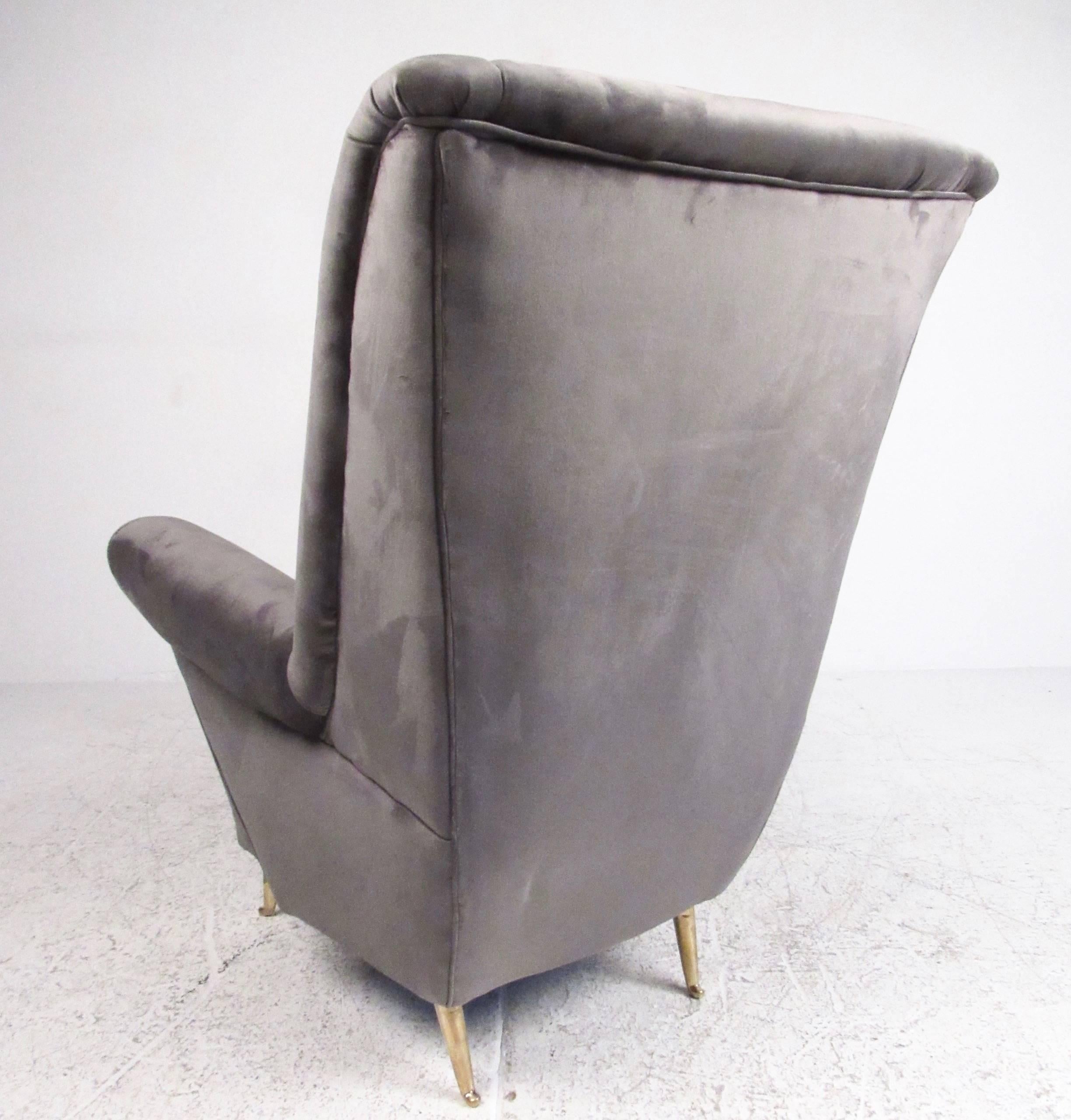 Upholstery Pair Italian Modern Lounge Chairs for Arredamenti ISA For Sale