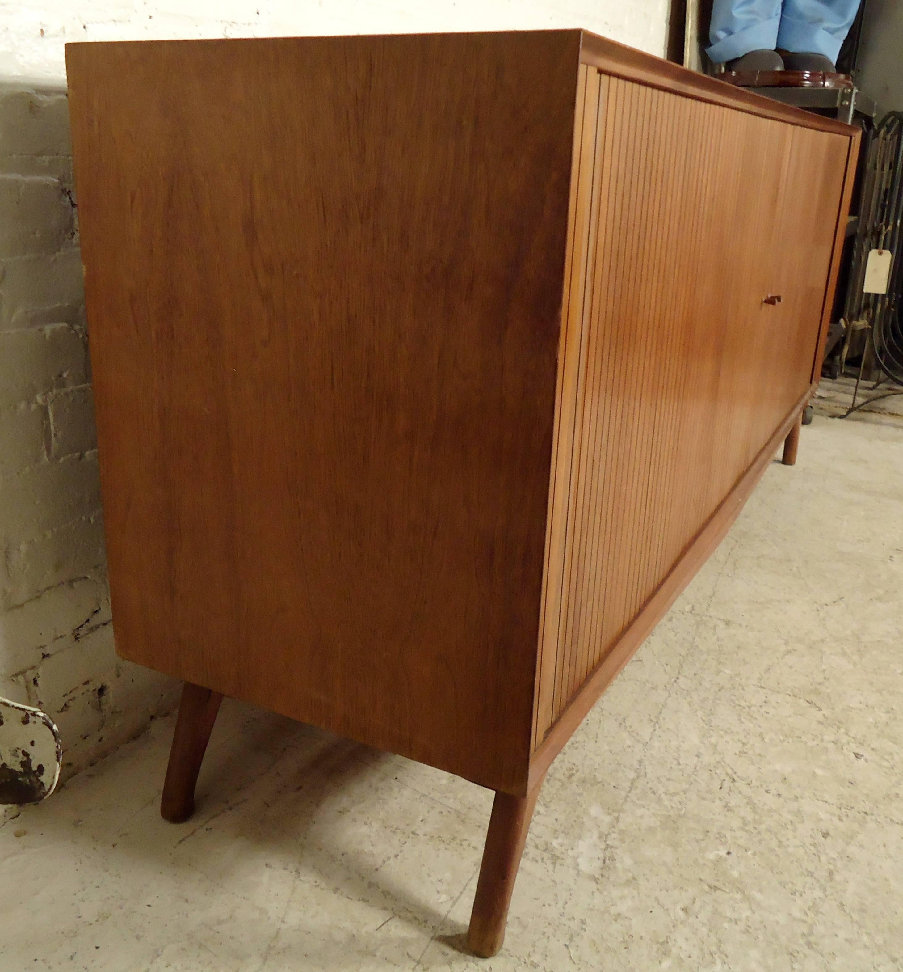 Mid-Century Modern Tambour Door Credenza 5