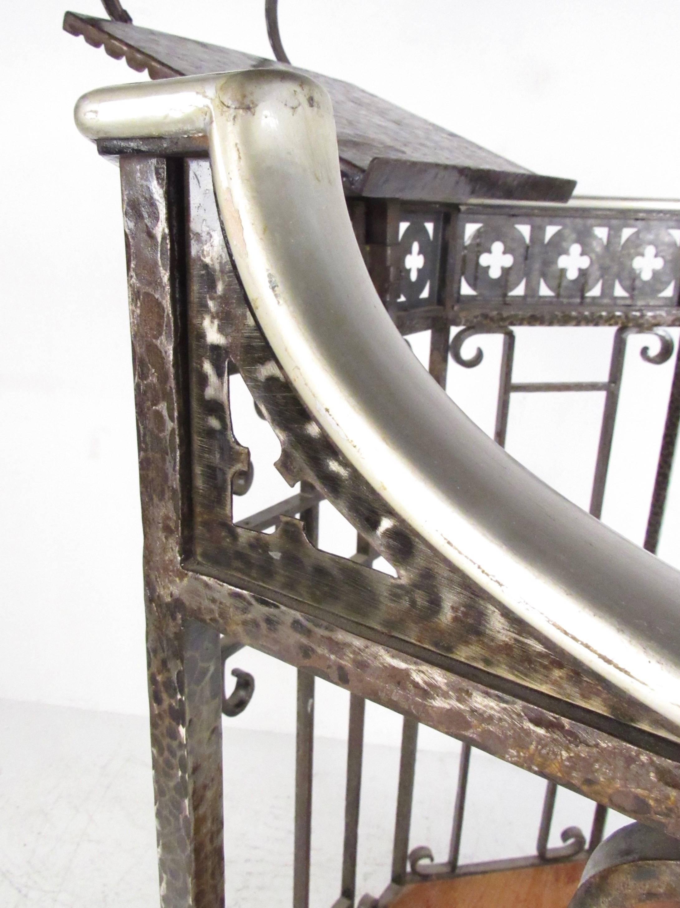 20th Century Vintage Cast Iron Podium with Lectern or Host Stand