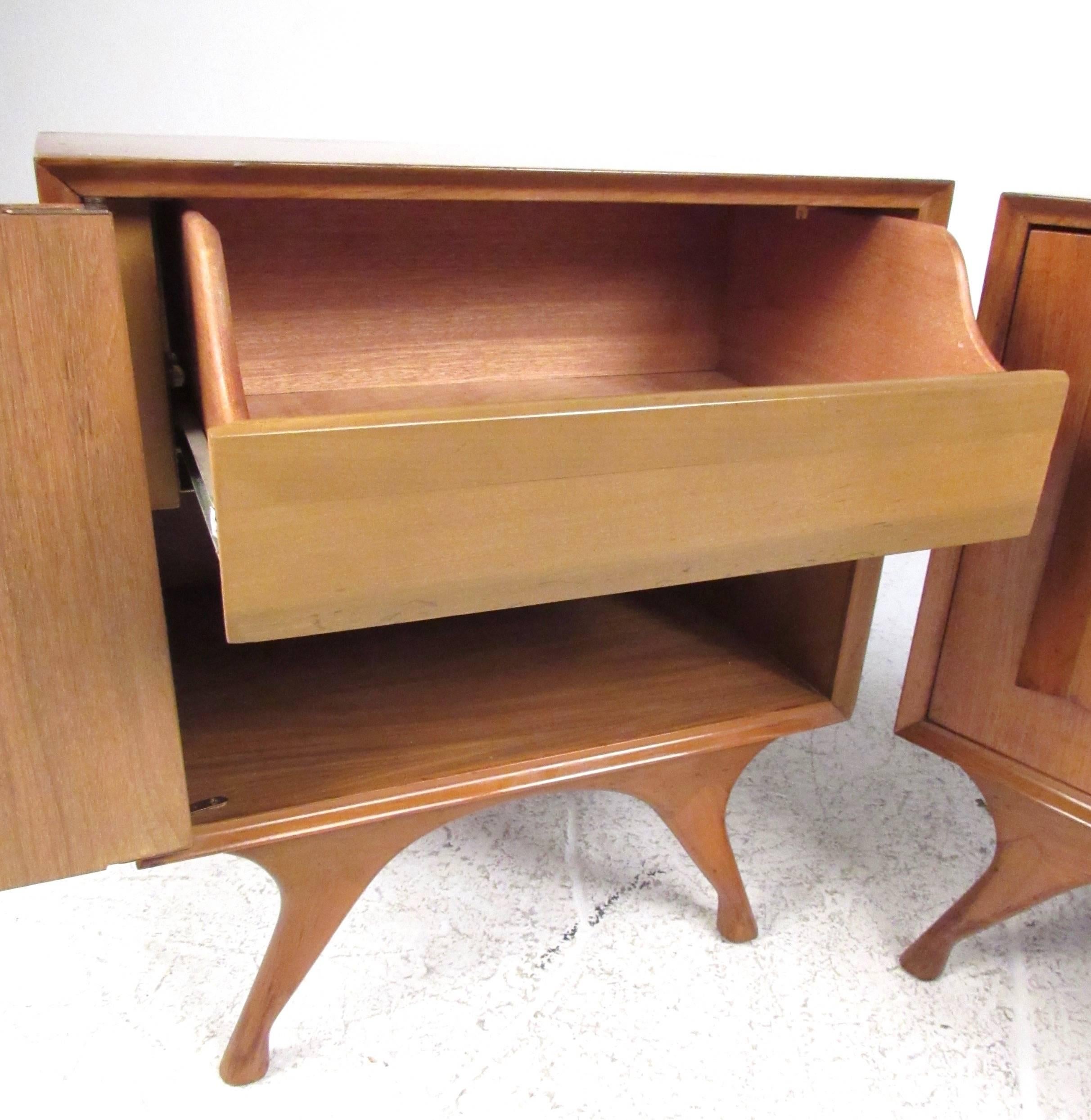 Mid-Century Modern Vintage American Walnut Nightstands by Specialty Woodcraft For Sale