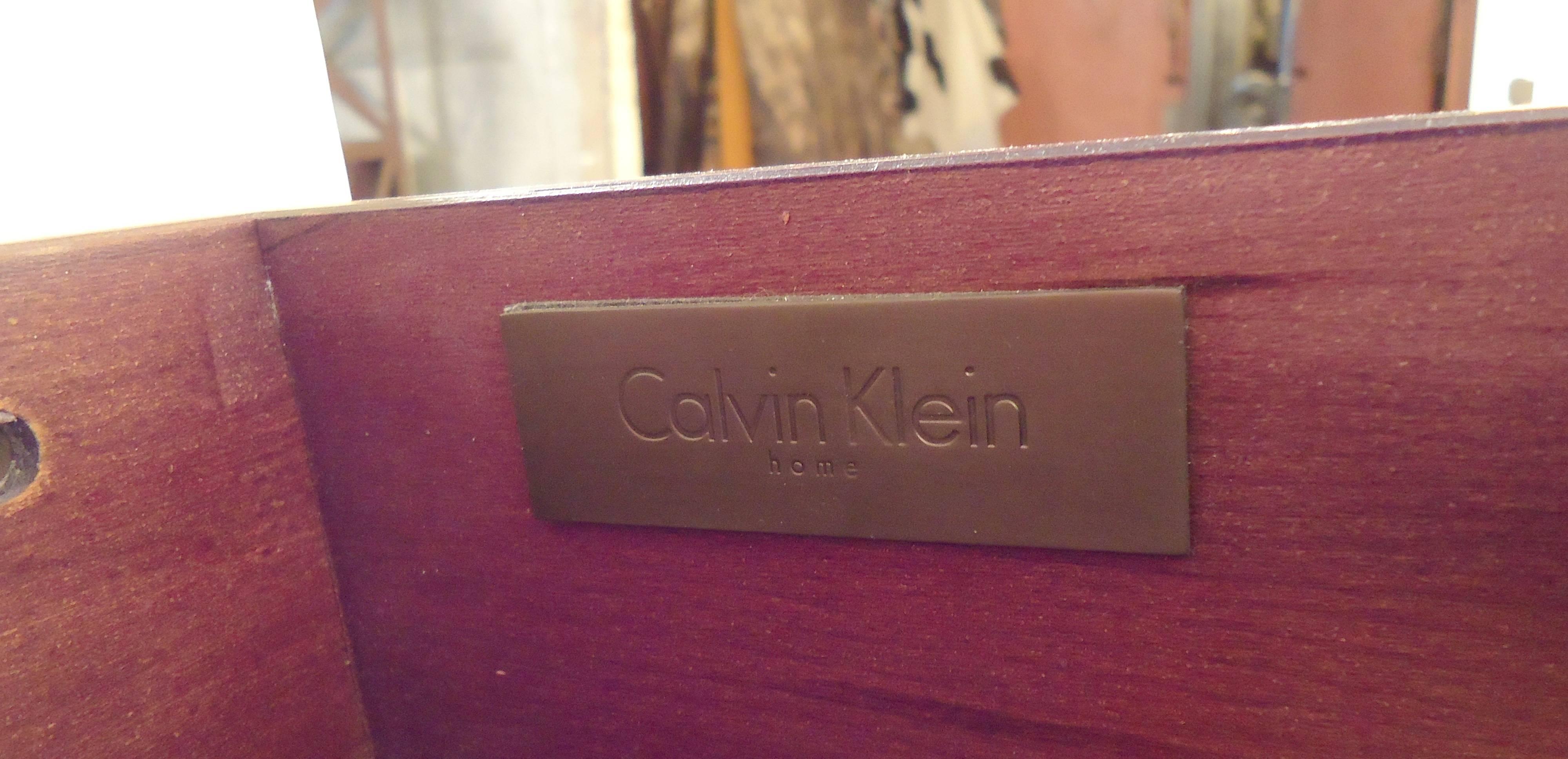 Gorgeous Leather Front Dresser by Calvin Klein In Good Condition In Brooklyn, NY