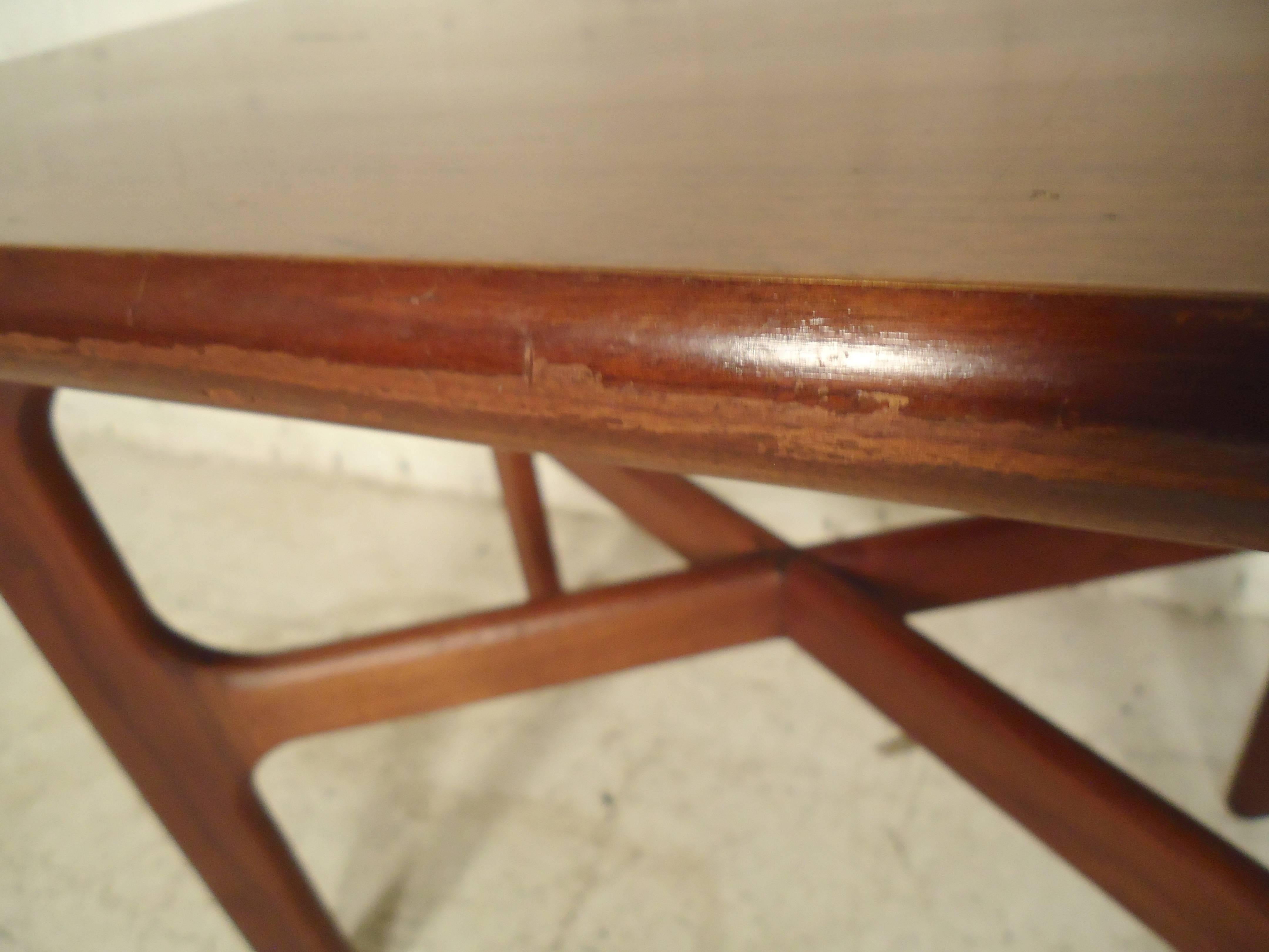 Teak Mid-Century Modern Walnut Side Table