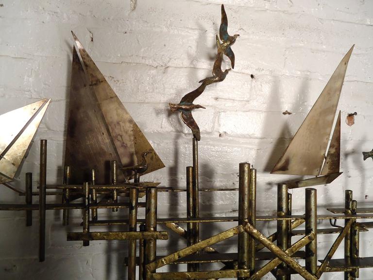 MidCentury Metal Wall Sculpture by C Jere For Sale at 1stDibs
