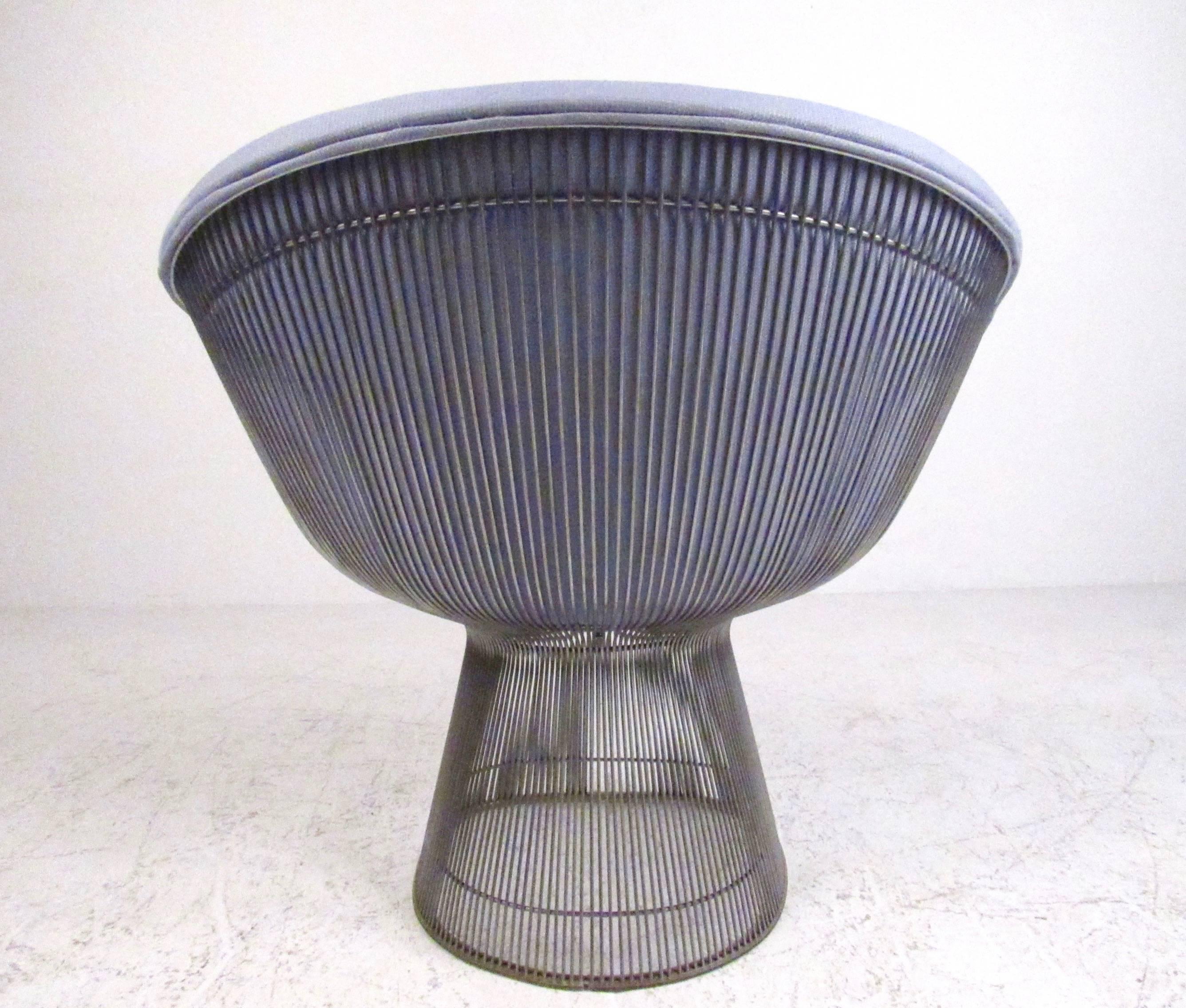 Pair of Vintage Modern Warren Platner Lounge Chairs for Knoll In Good Condition In Brooklyn, NY