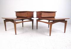 Pair of Two-Tier Floating Top End Tables by Lane Furniture