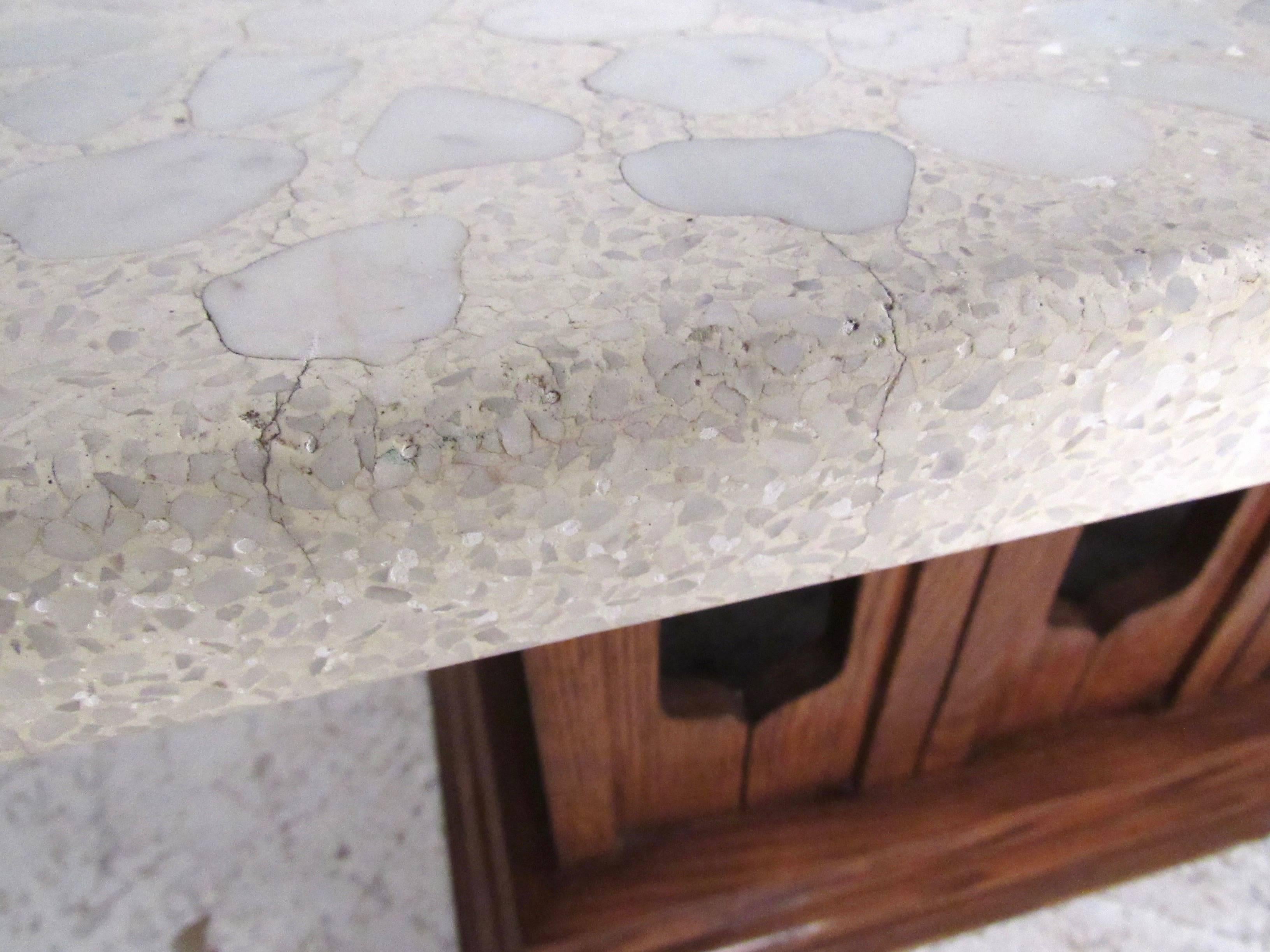 Vintage Modern Terrazzo Top Coffee Table For Sale 3