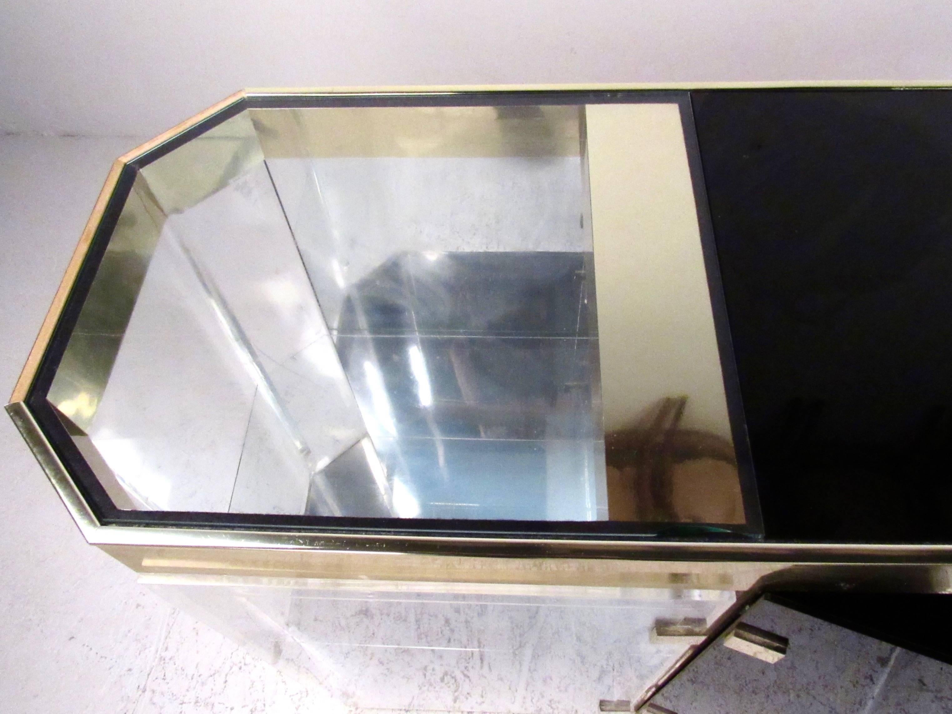 20th Century Vintage Modern Lucite and Glass Sideboard